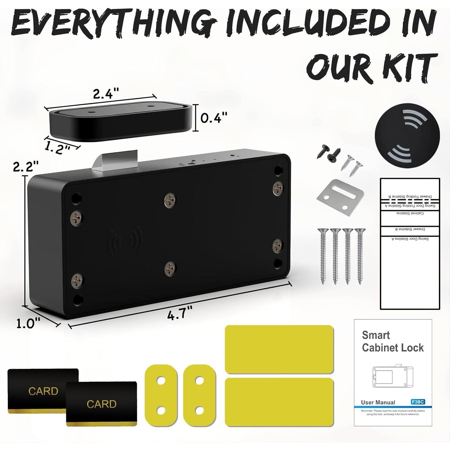 Cerradura Inteligente Dhiedas F3BC Negra RFID para Gabinete