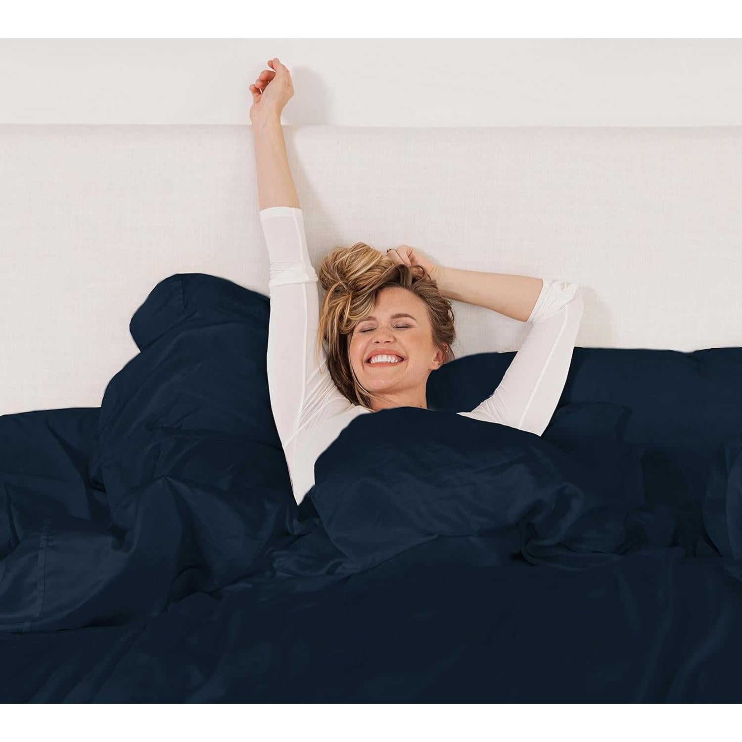 Juego de Sábanas KICKEE Reina 100% Viscosa de Bambú 300 Hilos