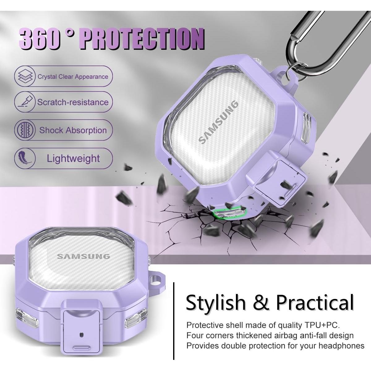 Funda de bloqueo para Galaxy Buds AIBEAMER - Color Púrpura