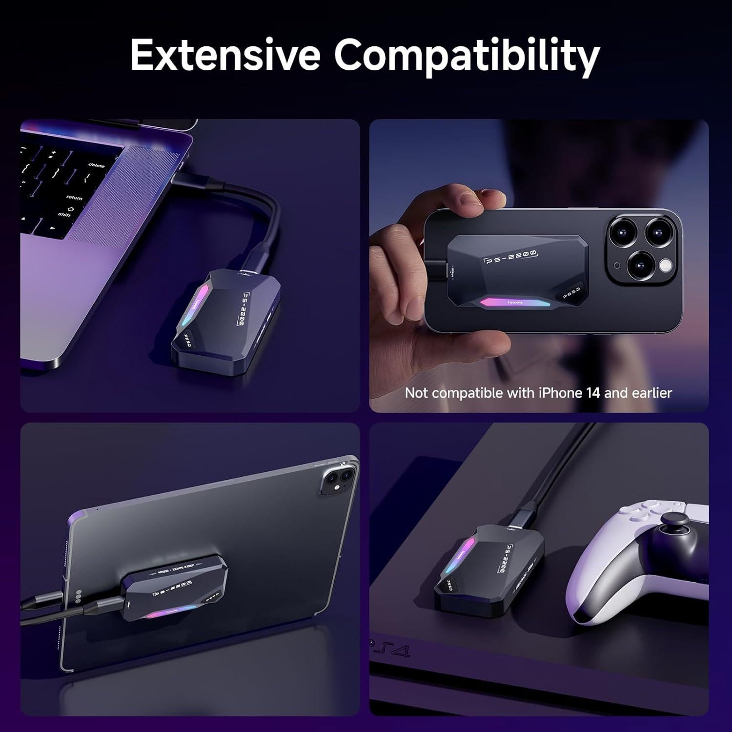 SSD Externo 500GB fanxiang PS2200 USB 3.2 Tipo-C RGB