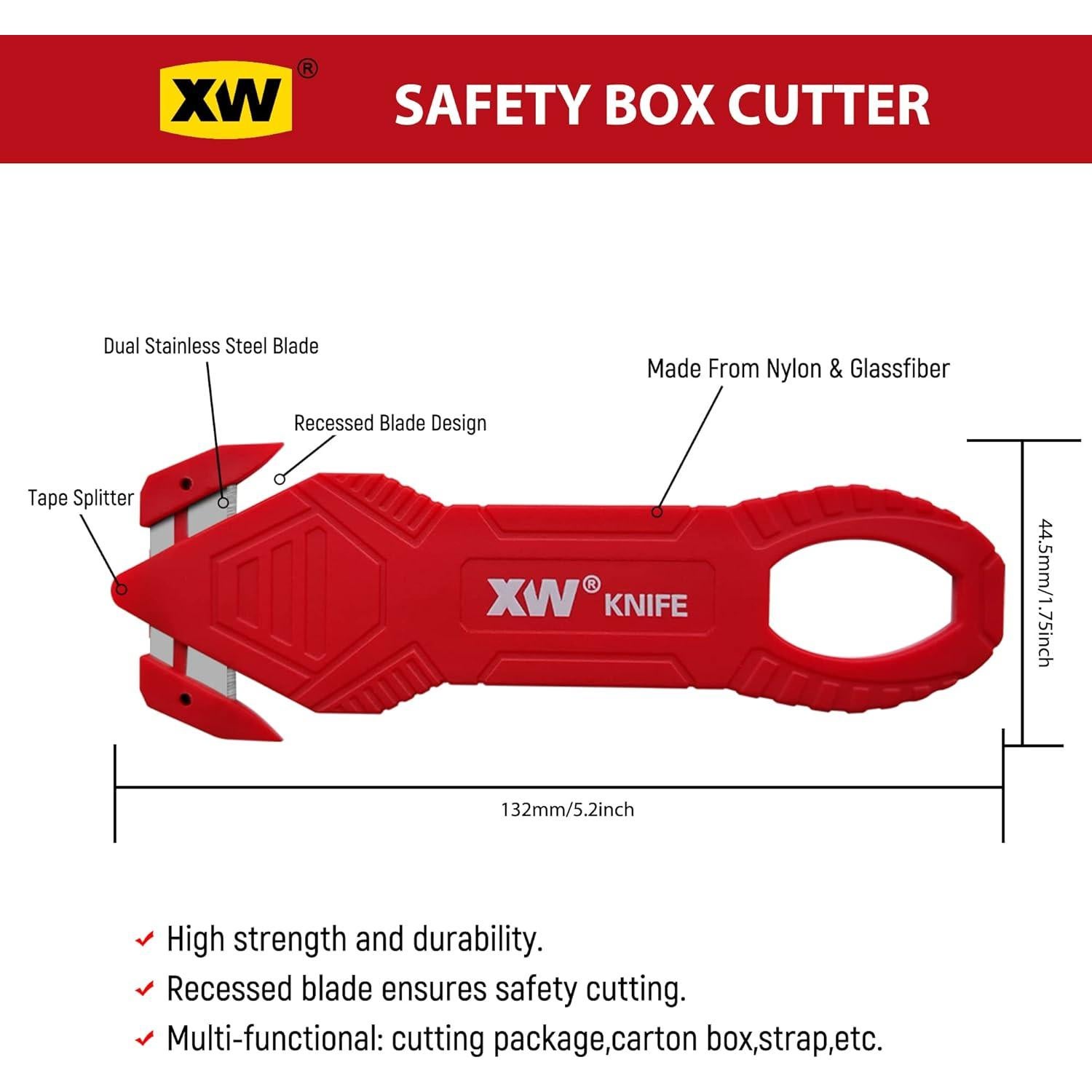 Cortador de Cajas XW, Abridor de Cartones, Paquete de 6