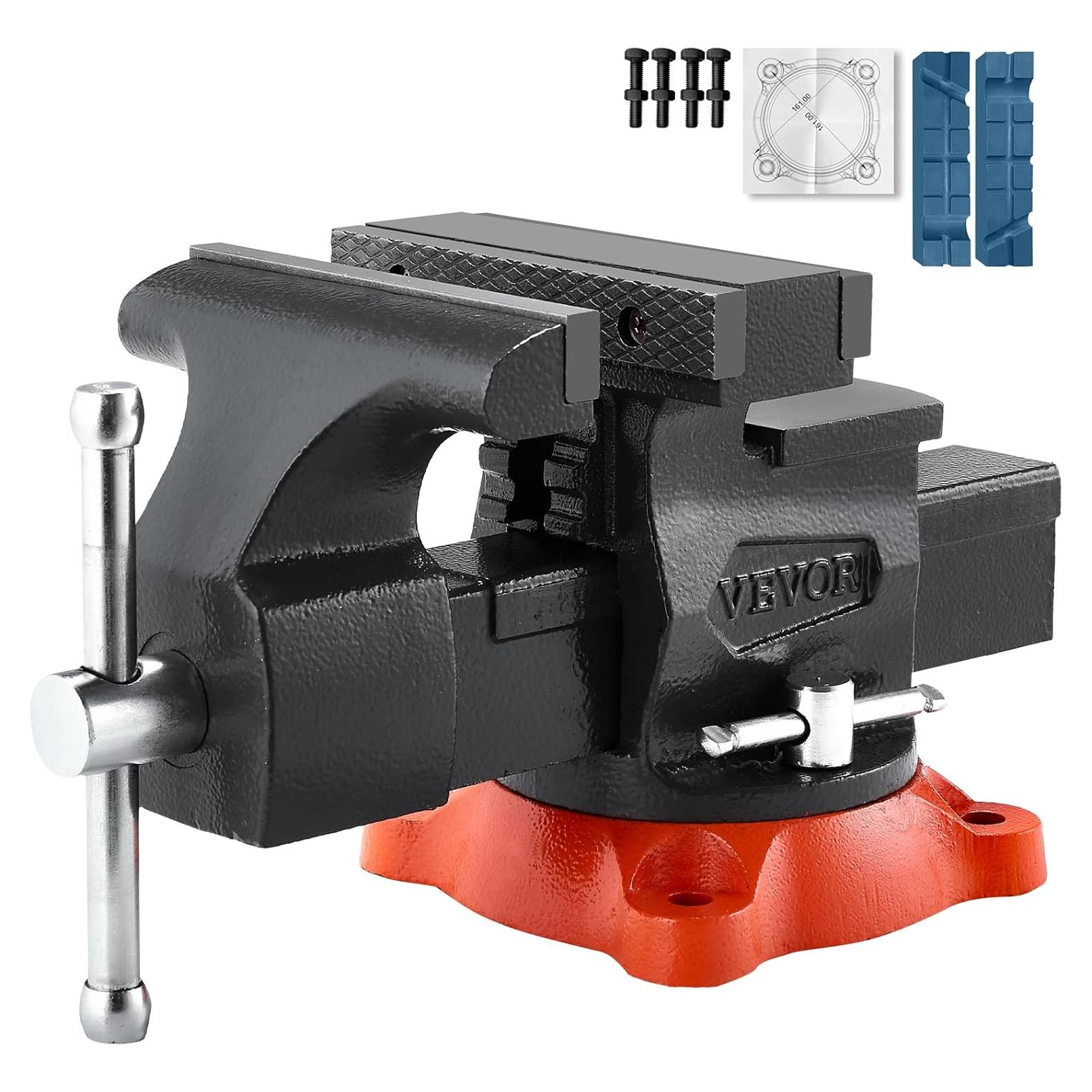 Prensa de Banco VEVOR 5.5" (140 mm) Hierro Dúctil Giratoria 360°