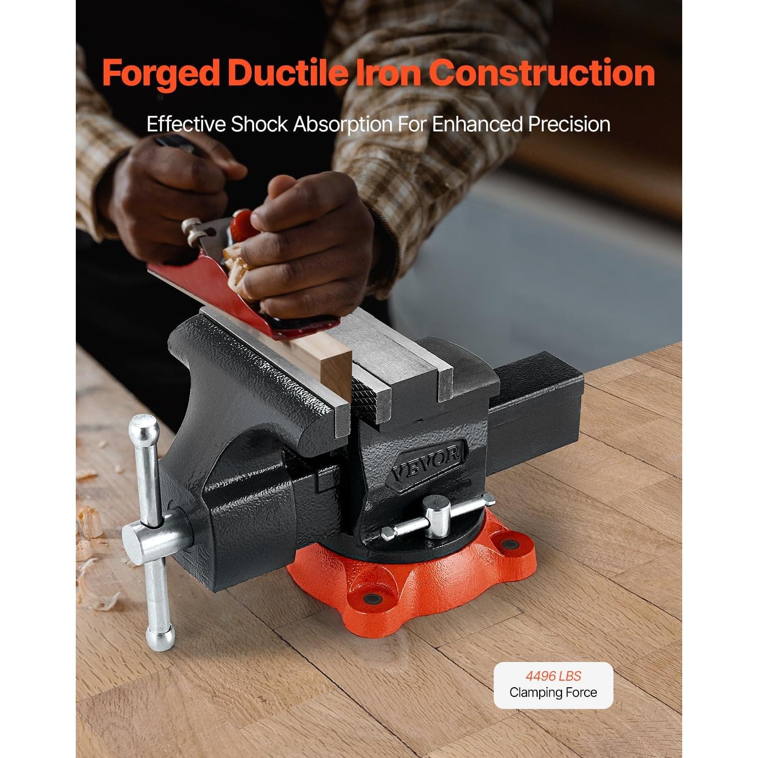 Prensa de Banco VEVOR 5.5" (140 mm) Hierro Dúctil Giratoria 360°