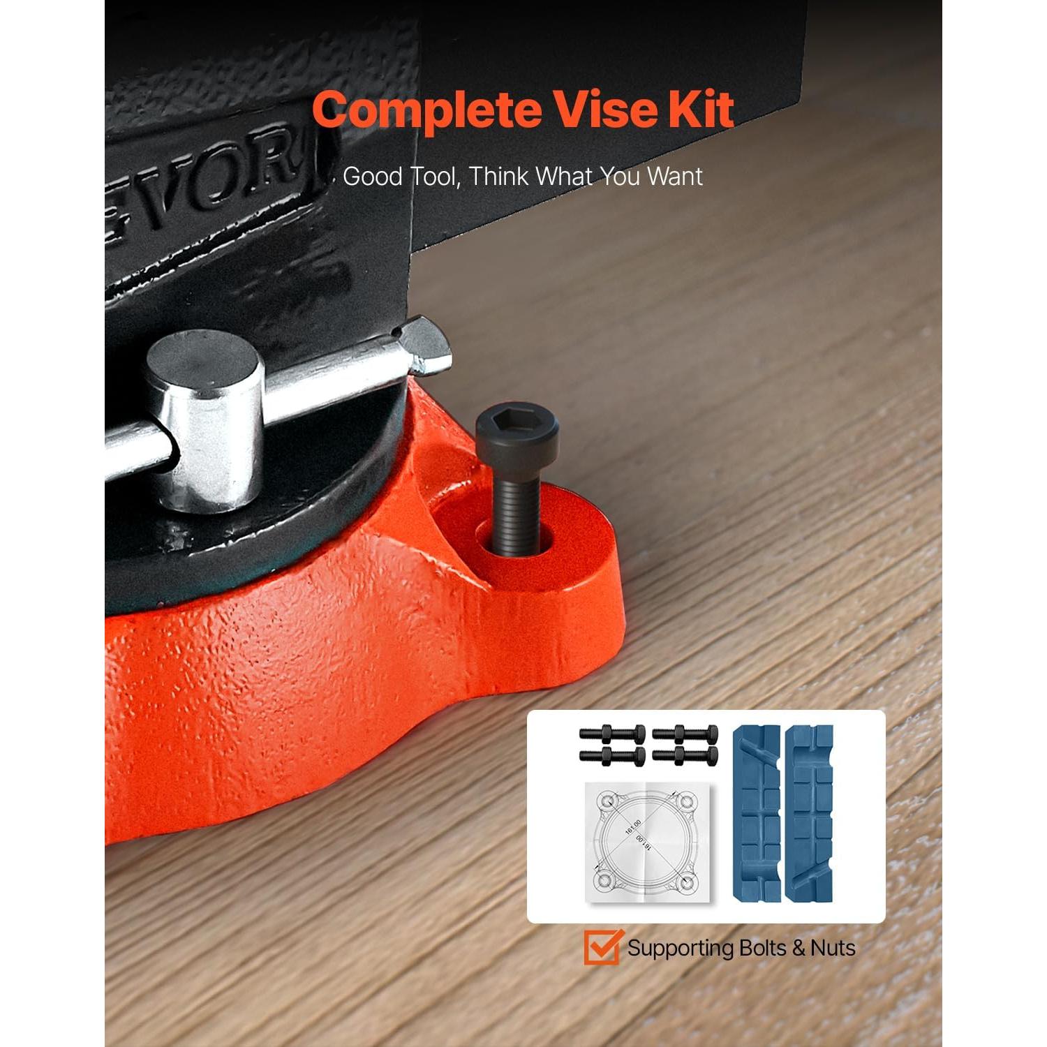 Prensa de Banco VEVOR 5.5" (140 mm) Hierro Dúctil Giratoria 360°