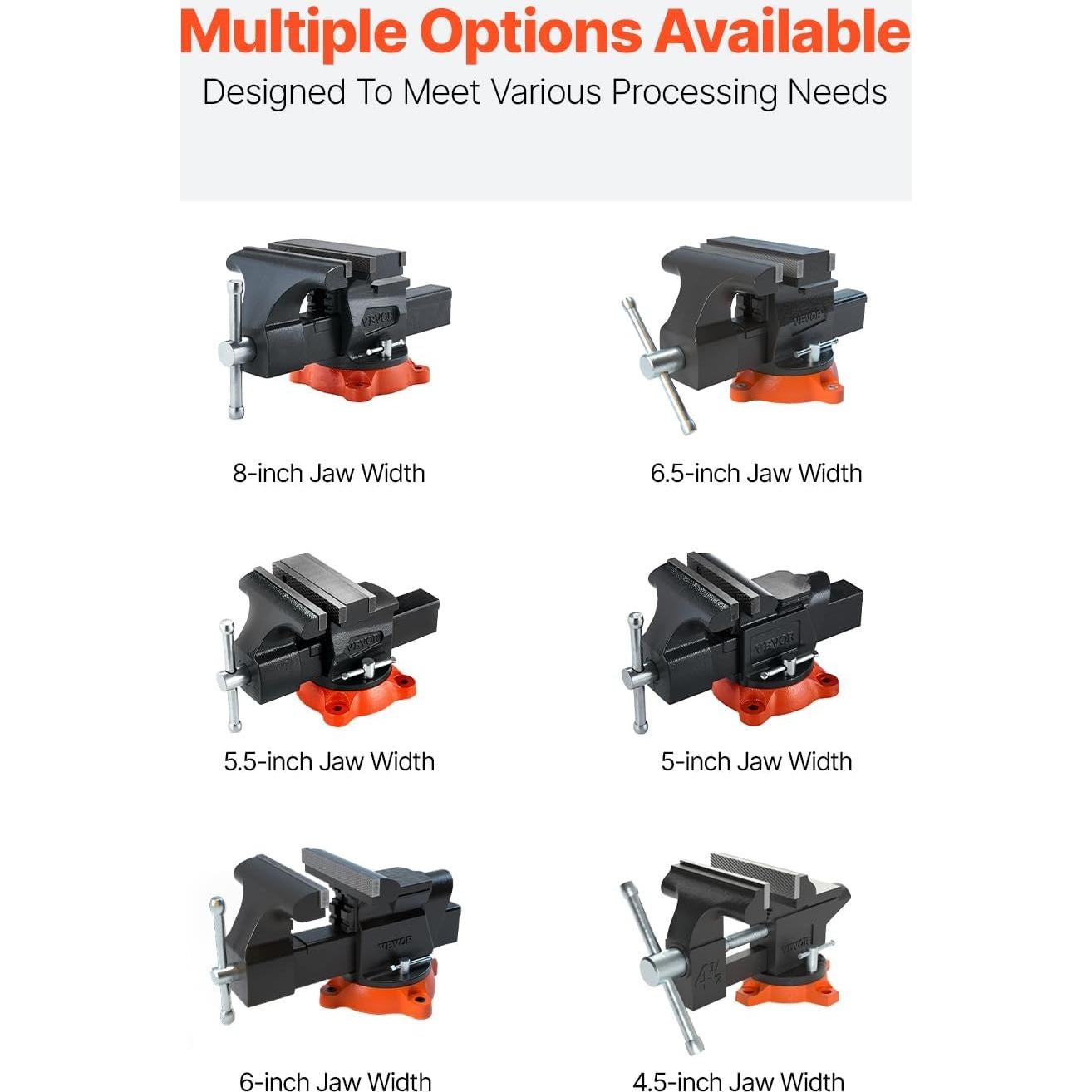 Prensa de Banco VEVOR 5.5" (140 mm) Hierro Dúctil Giratoria 360°