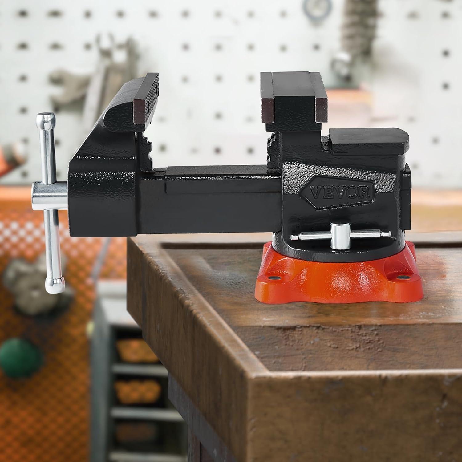 Prensa de Banco VEVOR 5.5" (140 mm) Hierro Dúctil Giratoria 360°