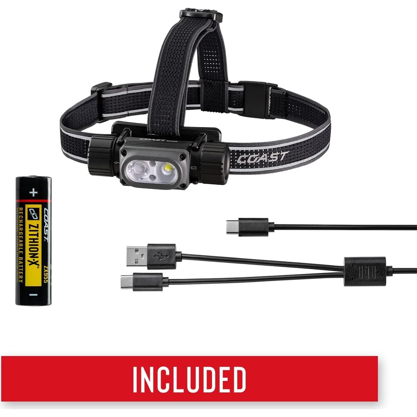 Linterna Frontal Coast WPH34R 2000 Lúmenes IP68 Recargable