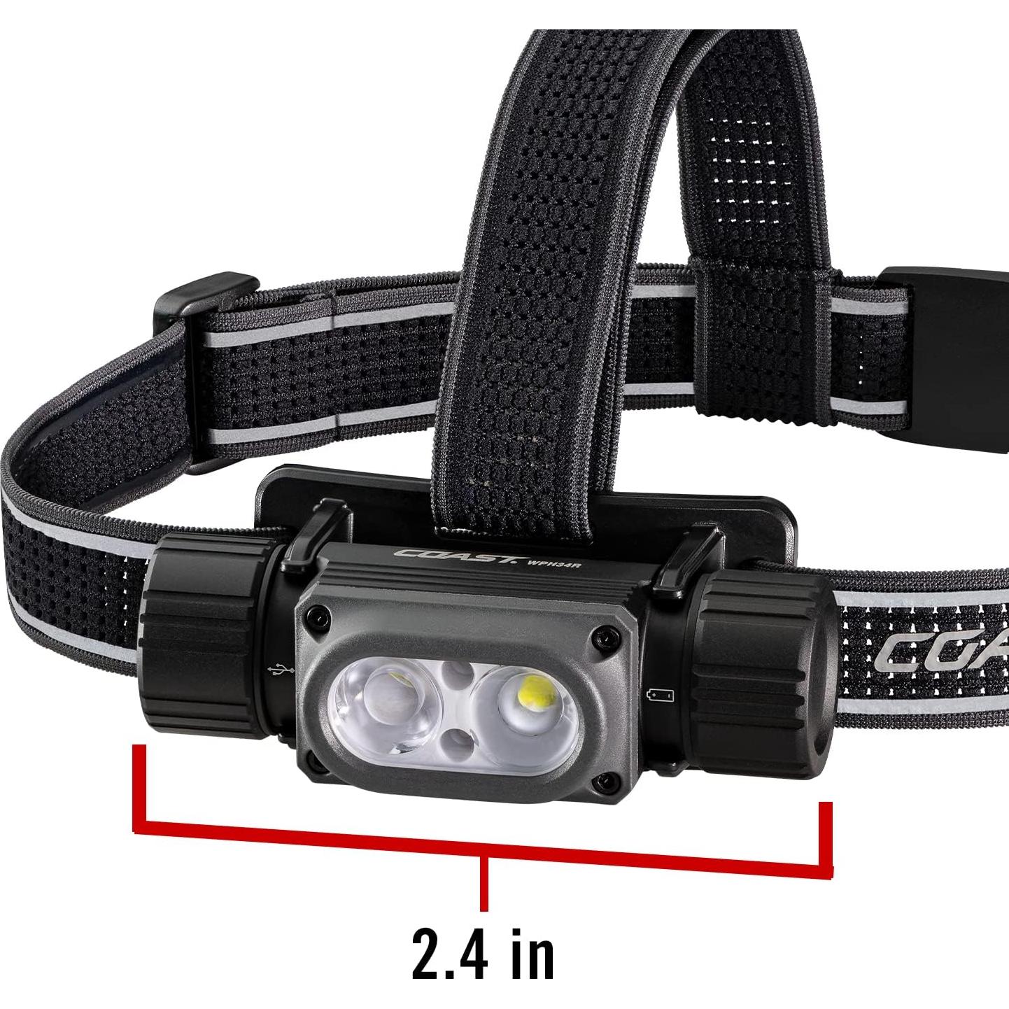 Linterna Frontal Coast WPH34R 2000 Lúmenes IP68 Recargable