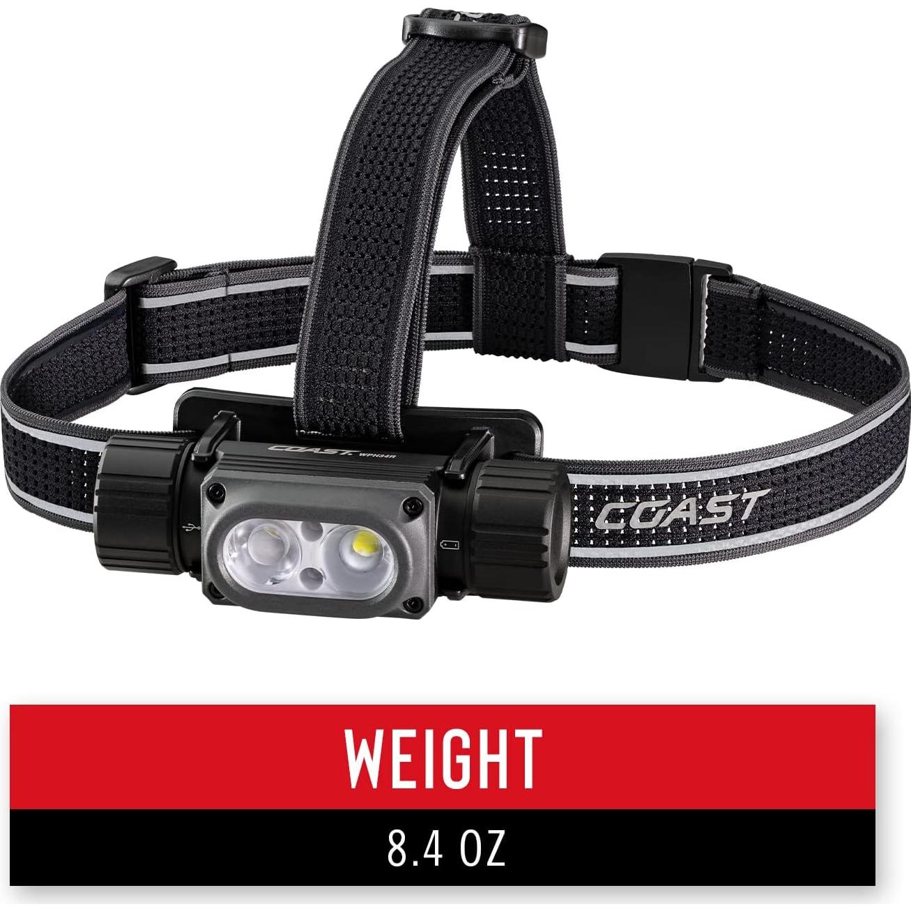 Linterna Frontal Coast WPH34R 2000 Lúmenes IP68 Recargable