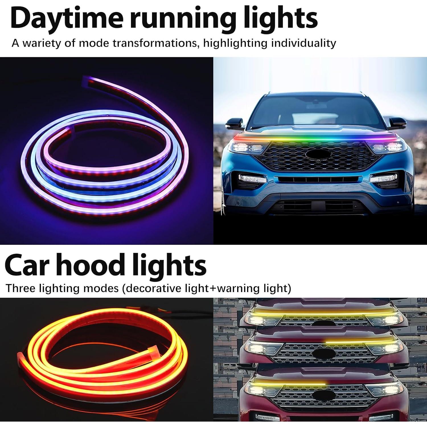 Tira de Luz LED para Capó DEERMOTO RGB 150 cm IP68 Impermeable