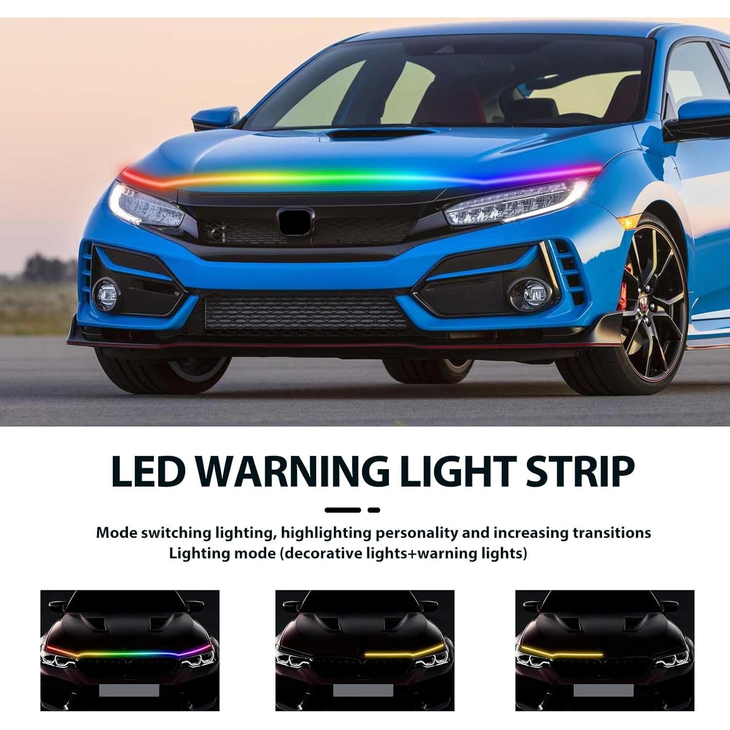 Tira de Luz LED para Capó DEERMOTO RGB 150 cm IP68 Impermeable