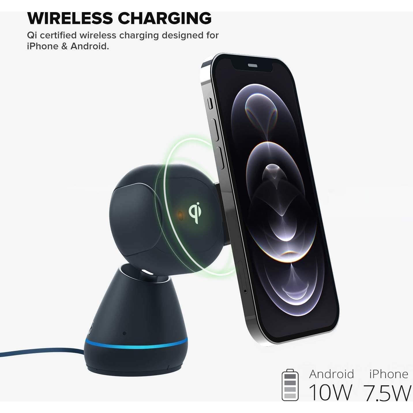 Soporte para Teléfono con Carga Inalámbrica Primoov 360°