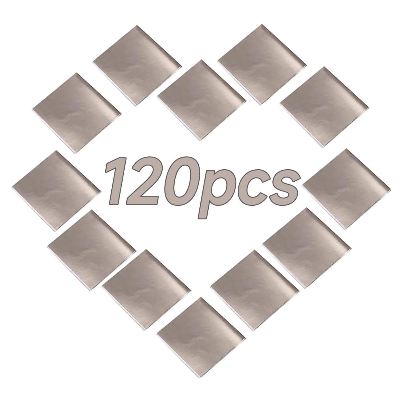 Hojas de Oro 120 Unidades para Decoración DIY - Plata Antigua