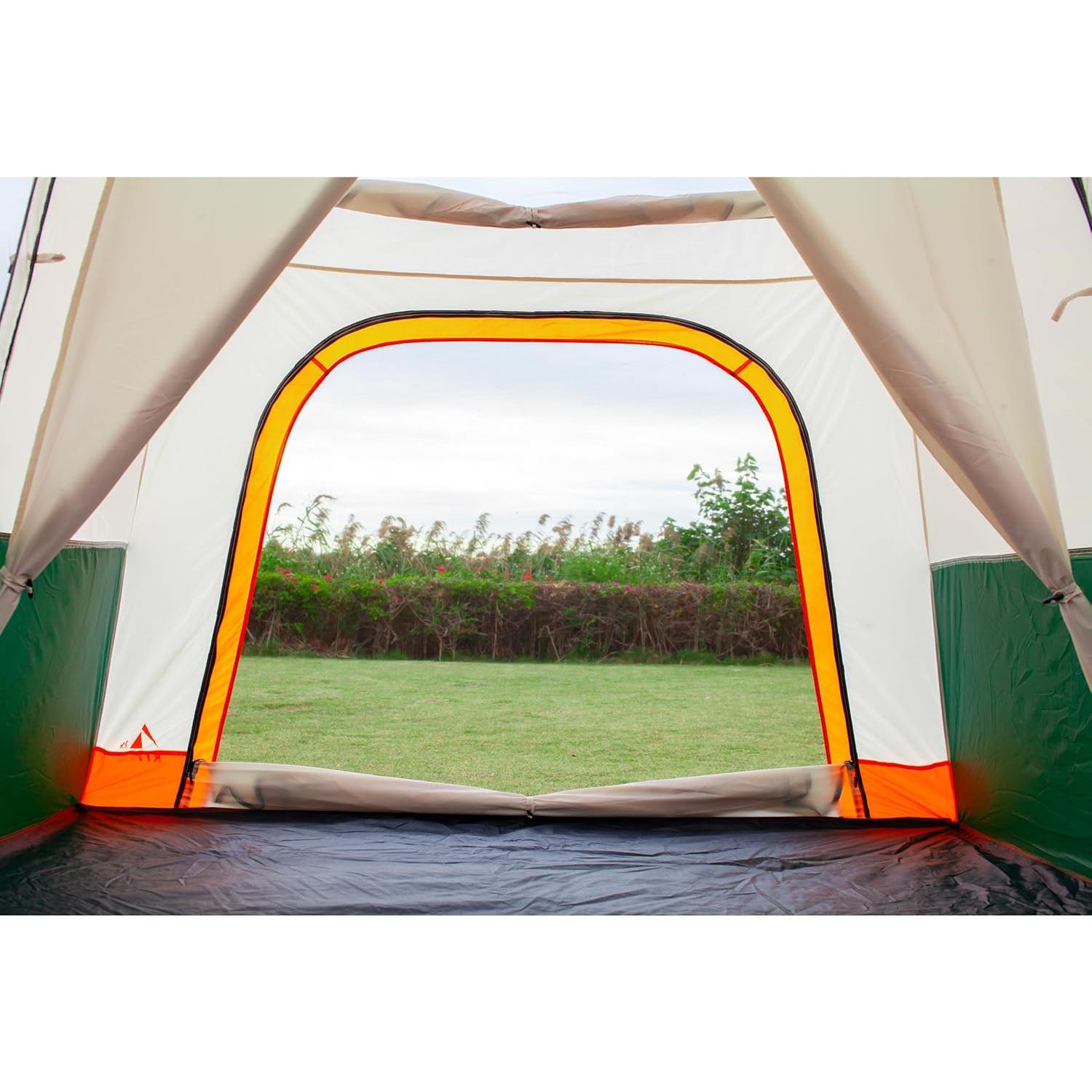 Carpa KTT Instantánea 6 Personas Verde, 2 Habitaciones, Impermeable