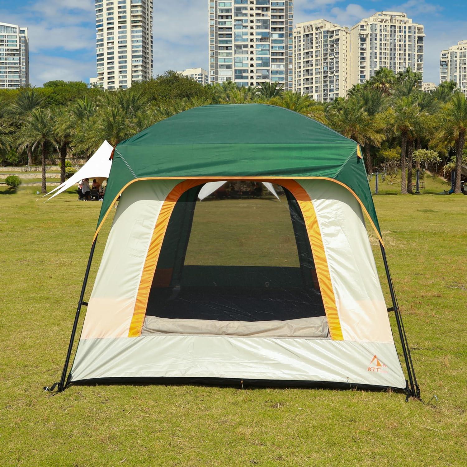 Carpa KTT Grande para 10 Personas, Impermeable, 3 Habitaciones