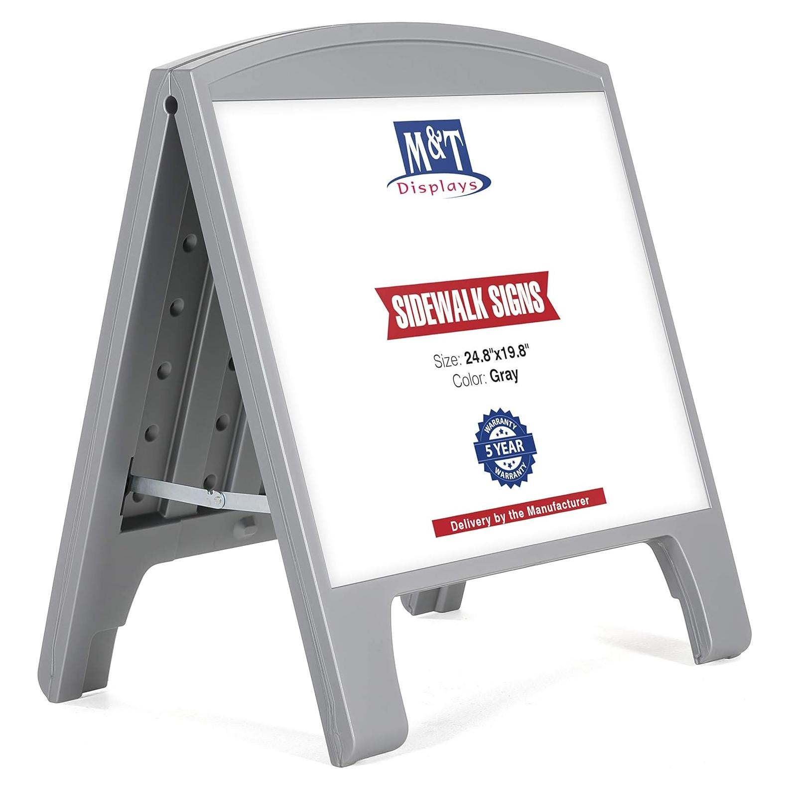 Cartel Callejero A-Frame M&T Displays Gris 62x50 cm Doble Cara