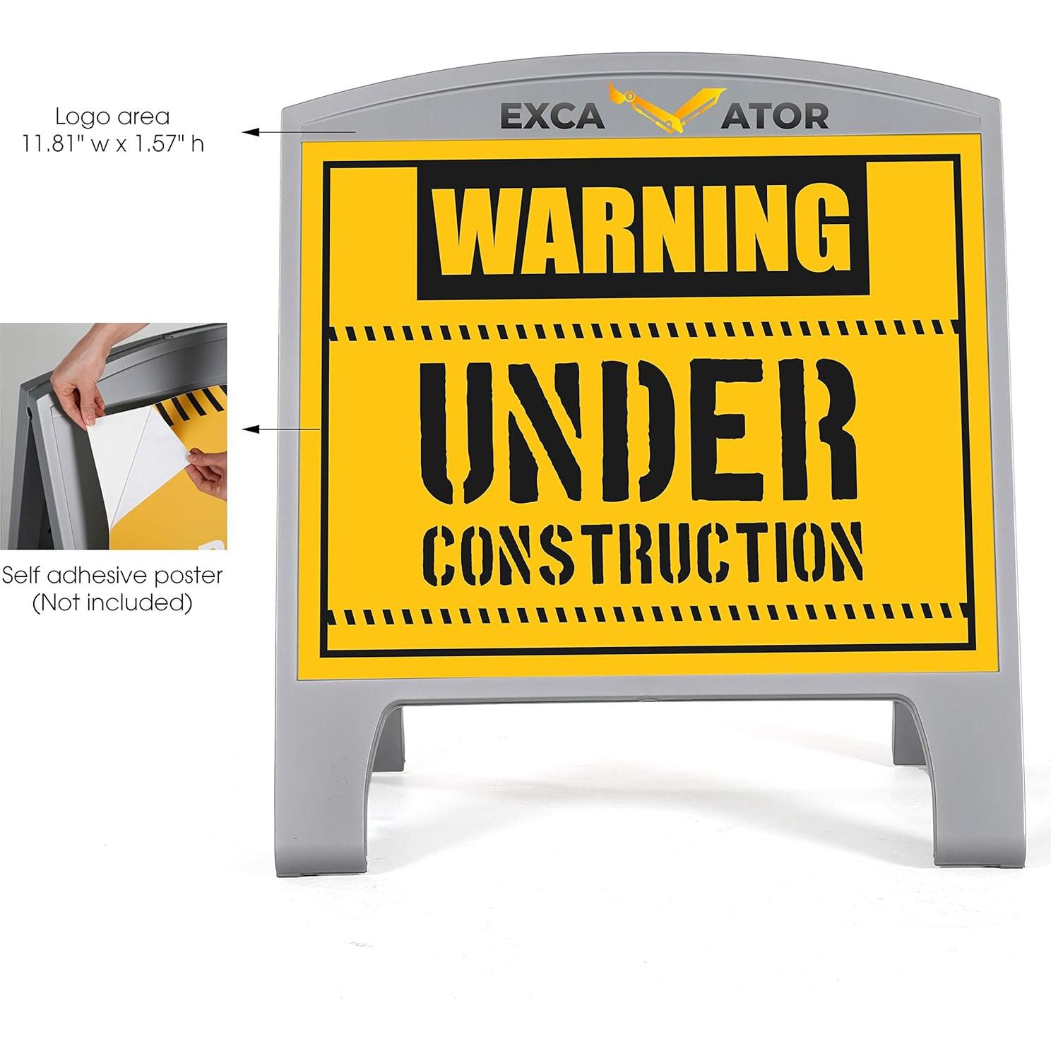 Cartel Callejero A-Frame M&T Displays Gris 62x50 cm Doble Cara