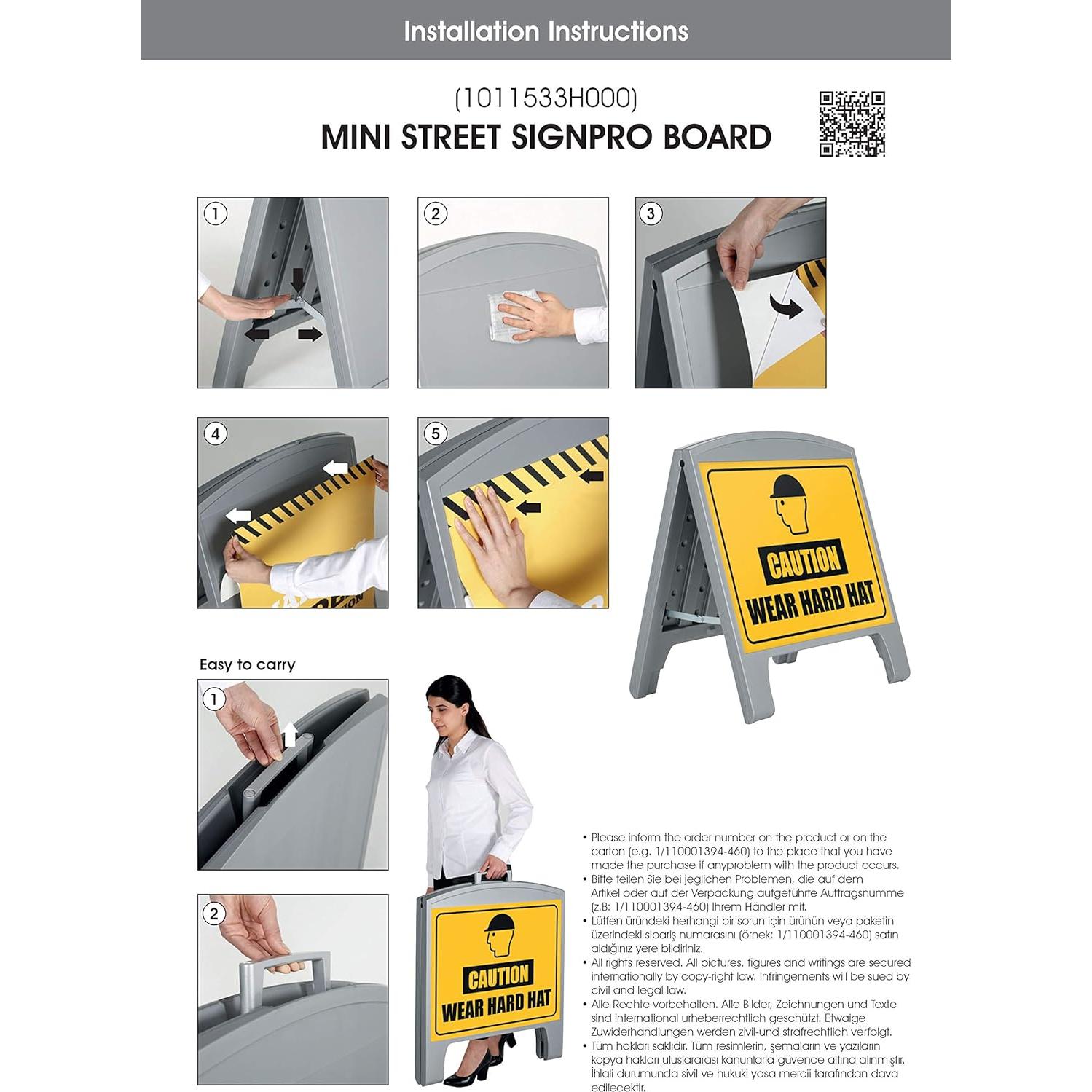 Cartel Callejero A-Frame M&T Displays Gris 62x50 cm Doble Cara