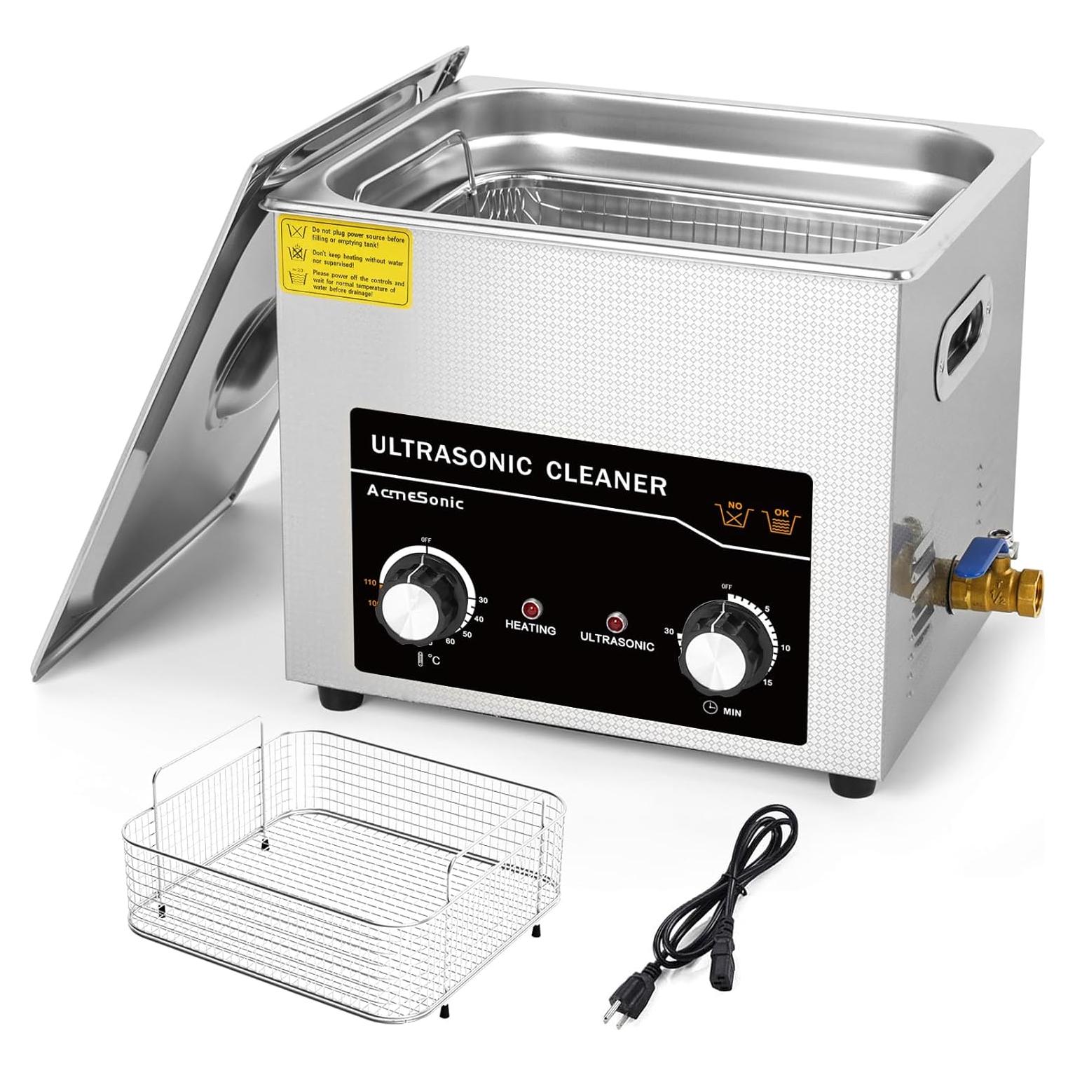 Limpiador Ultrasónico ACMESONIC 10L con Calentador y Temporizador