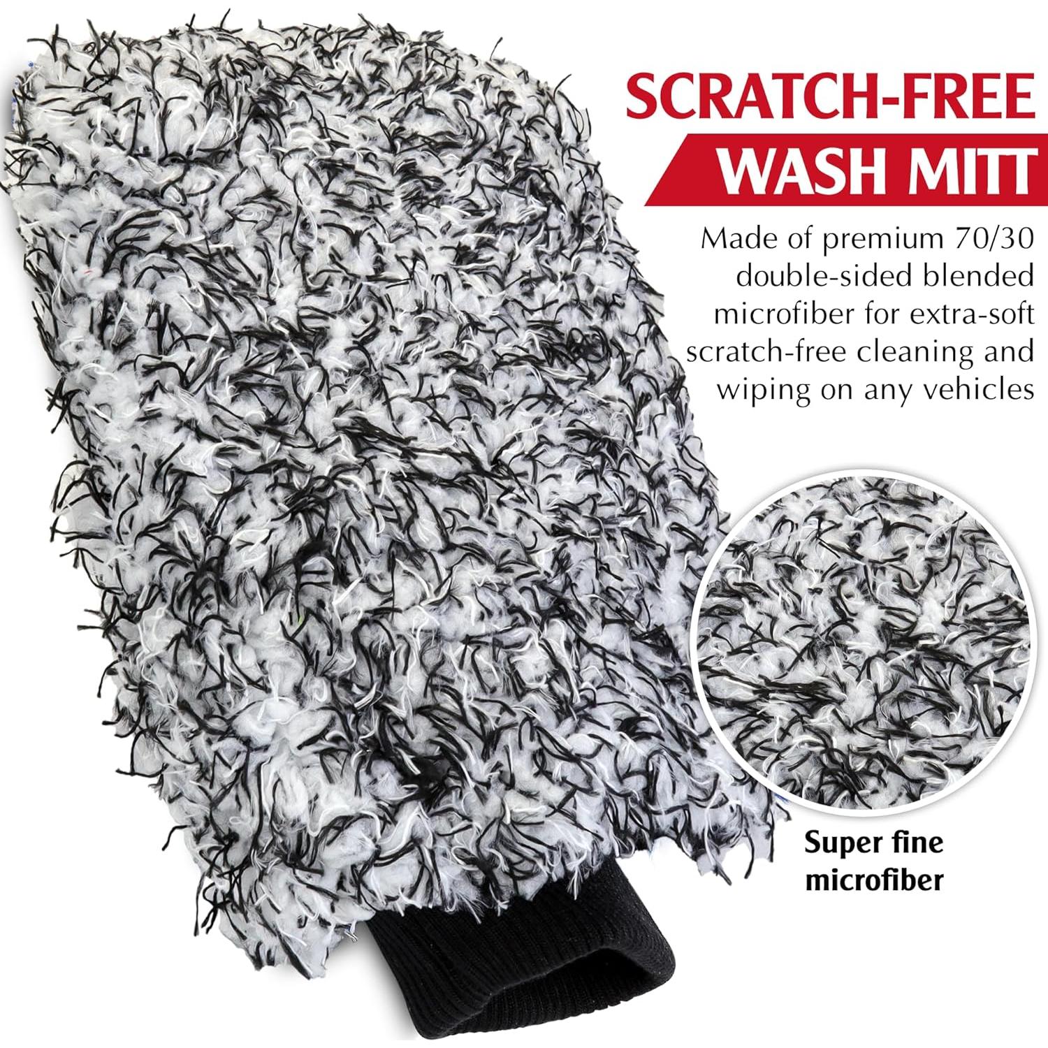 Mitones de Lavado TAKAVU de Microfibra, Paquete de 2, Negro