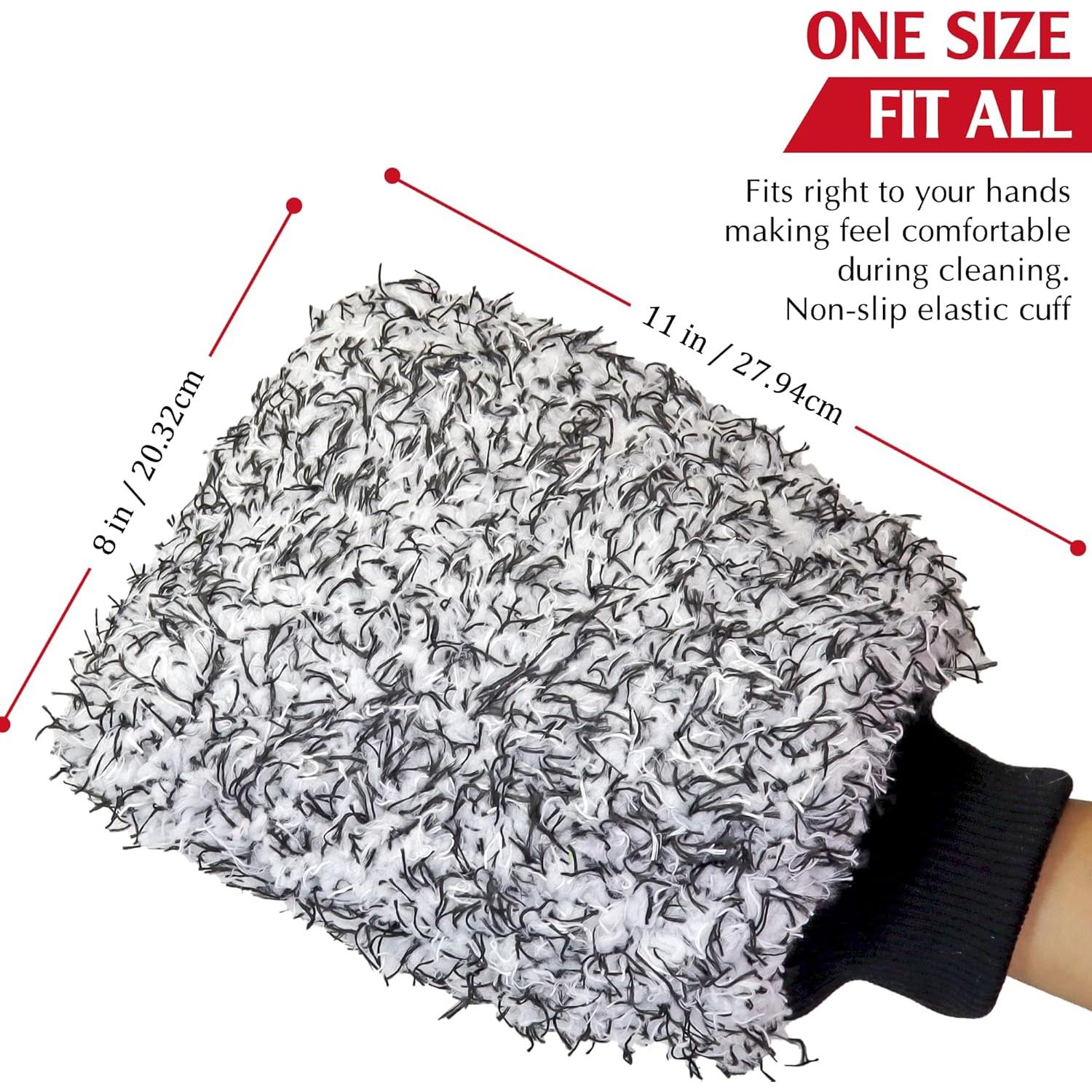 Mitones de Lavado TAKAVU de Microfibra, Paquete de 2, Negro