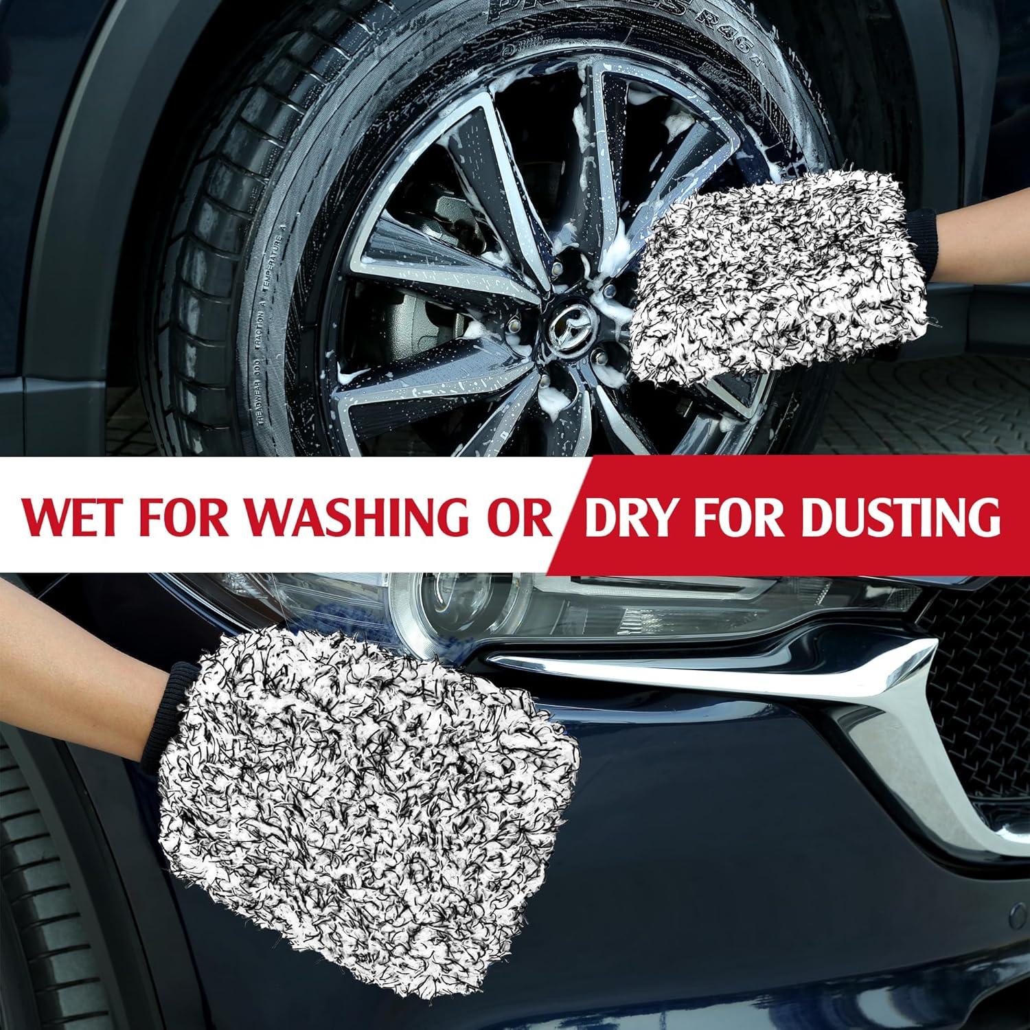 Mitones de Lavado TAKAVU de Microfibra, Paquete de 2, Negro