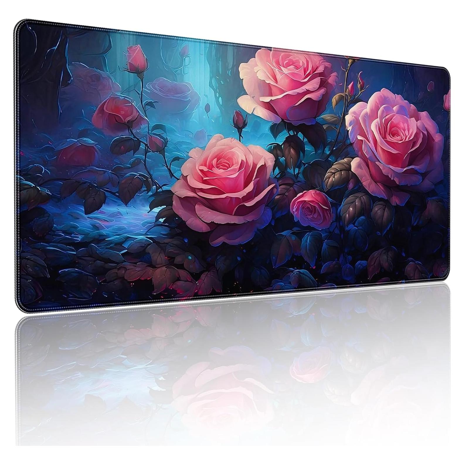 Alfombrilla de Ratón Gaming XXL YUANSM Rosas en Flor 90x40cm
