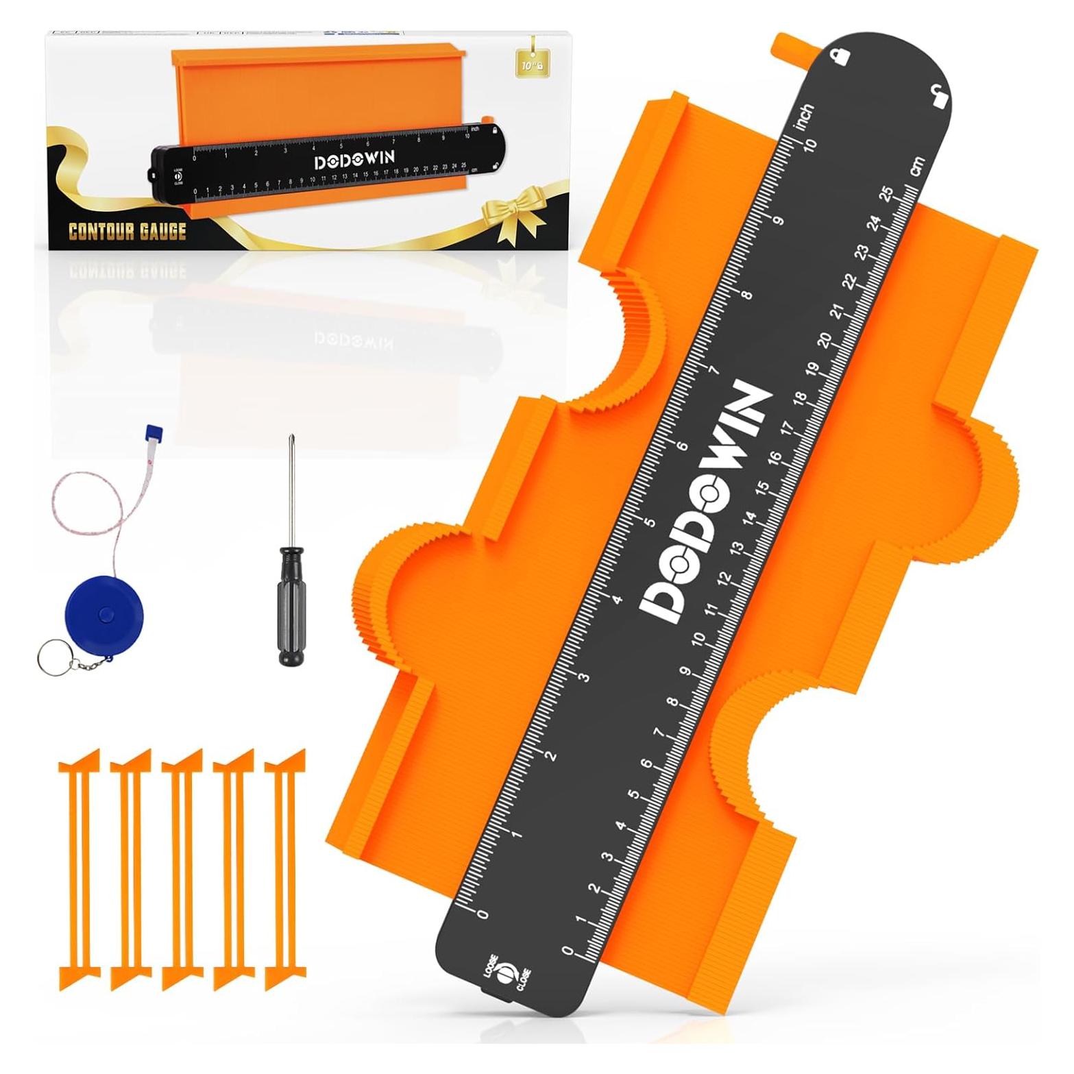 Medidor de Contorno con Bloqueo Dodowin 10 Pulgadas Naranja