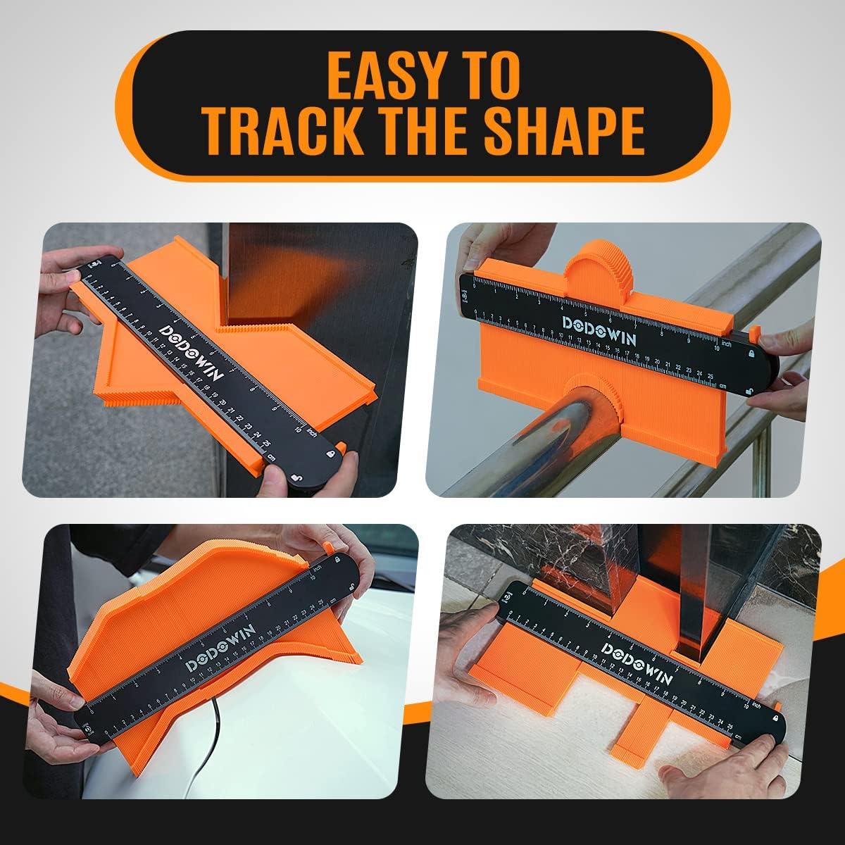 Medidor de Contorno con Bloqueo Dodowin 10 Pulgadas Naranja