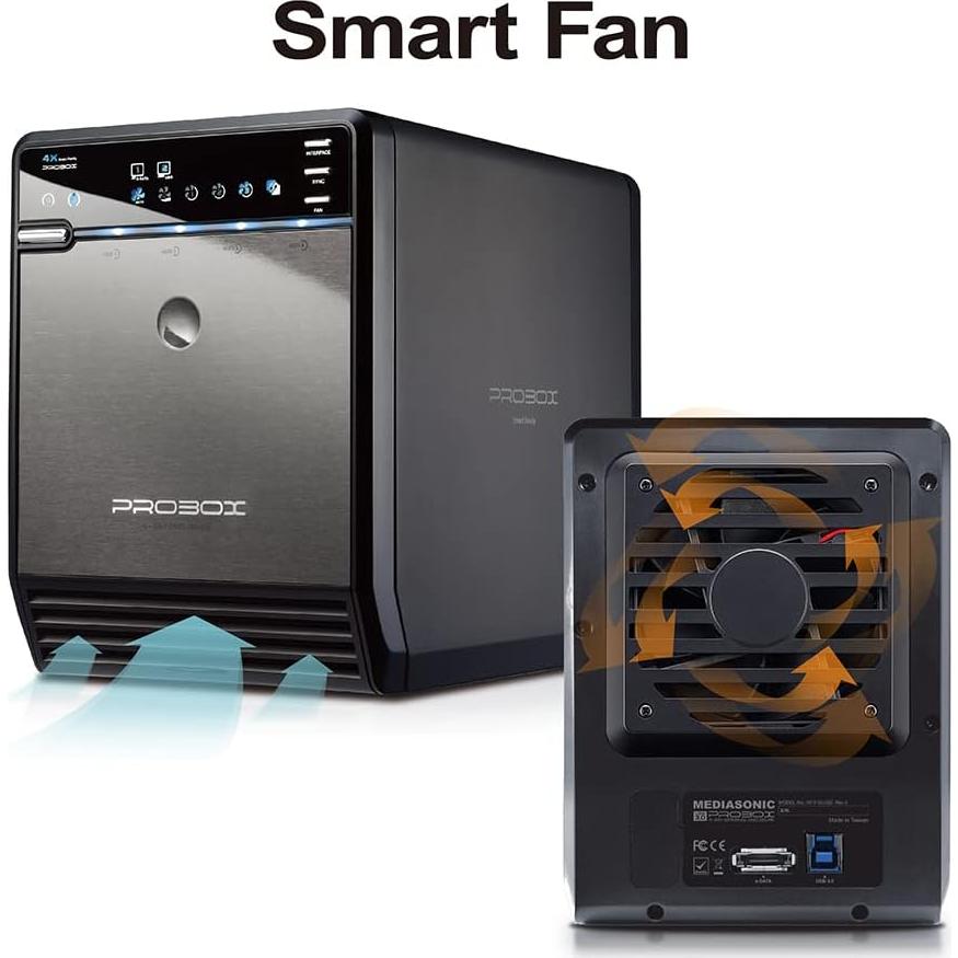 Caja de Disco Duro Mediasonic PROBOX 4 Bahías USB 3.0 eSATA