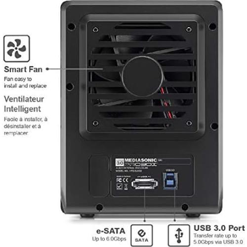 Caja de Disco Duro Mediasonic PROBOX 4 Bahías USB 3.0 eSATA