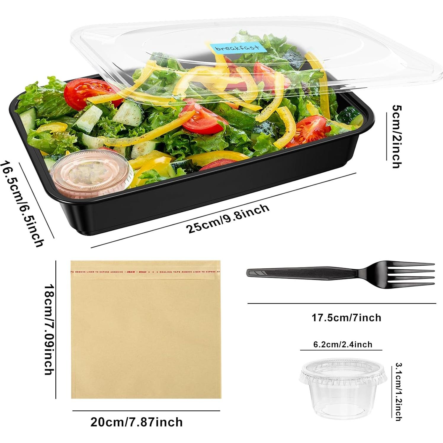 Contenedores de Comida Reutilizables Kapawze 38 oz 92 Pcs