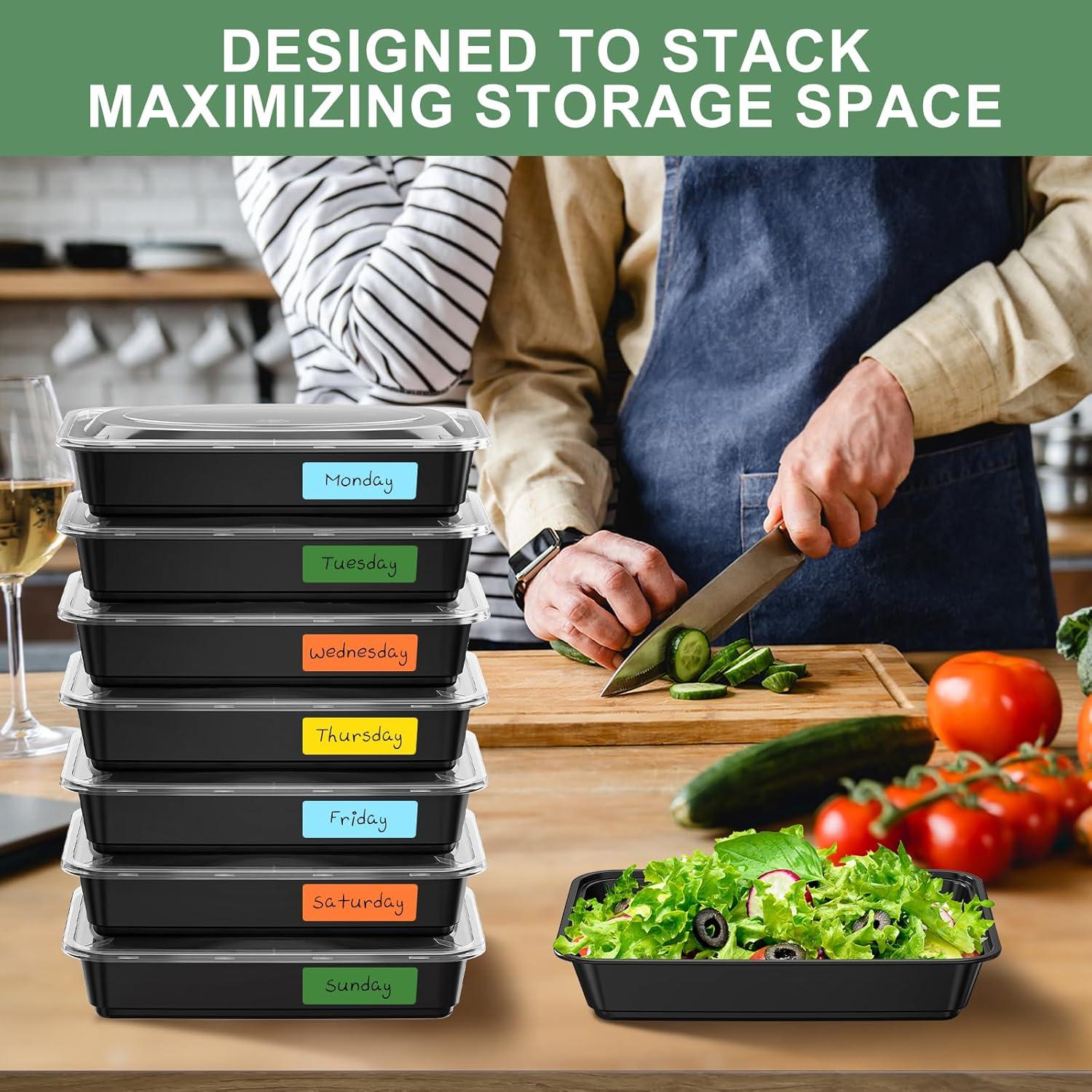 Contenedores de Comida Reutilizables Kapawze 38 oz 92 Pcs