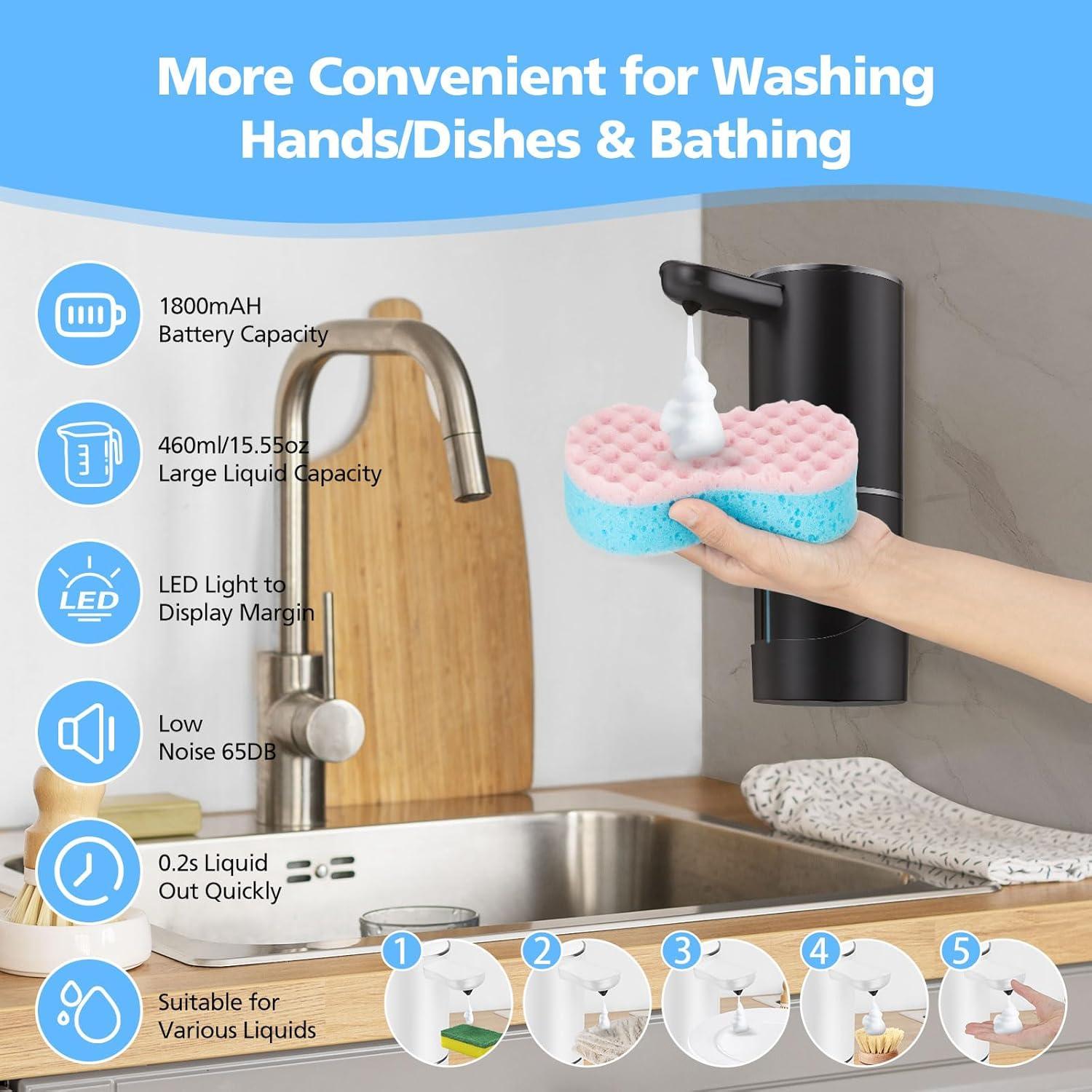 Dispensador de Jabón Espumoso Automático HYICO 460mL USB-C Negro