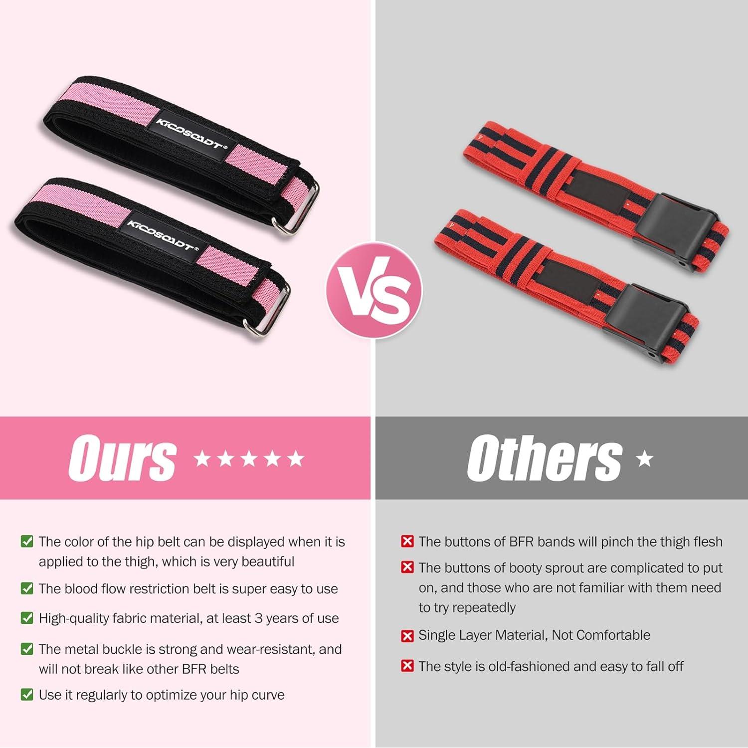 Bandas de Glúteos KICOSOADT Rosa - Resistencia Extra Pesada