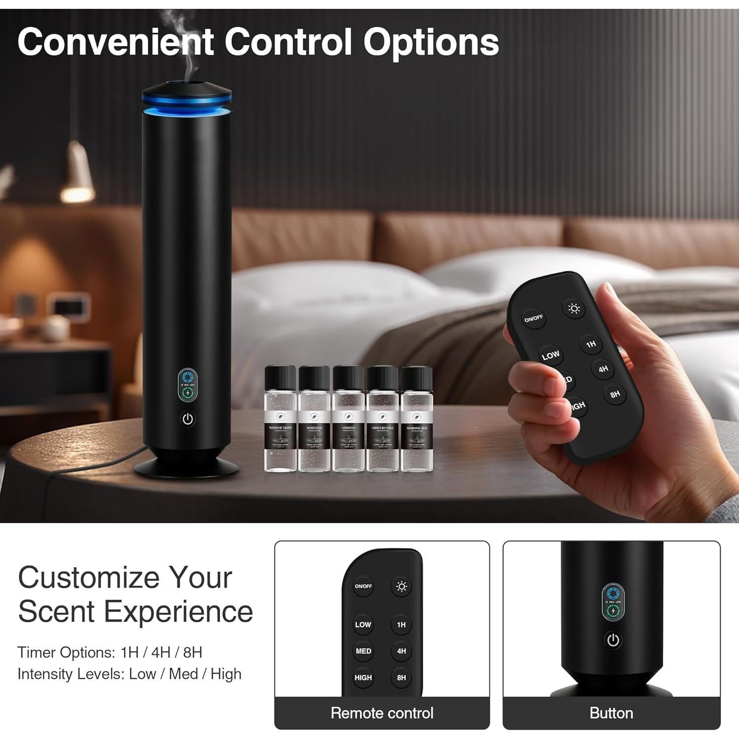 Difusor de Aroma Sin Agua Dnmmoo WD-B001 139.35 m² Negro