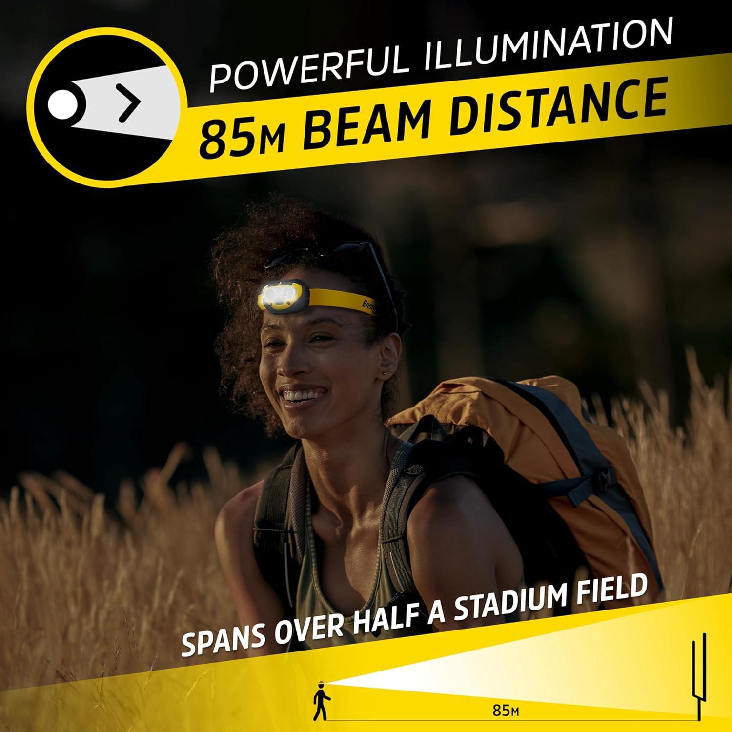 Linterna Frontal LED Energizer Amarillo Gris 360 Lúmenes