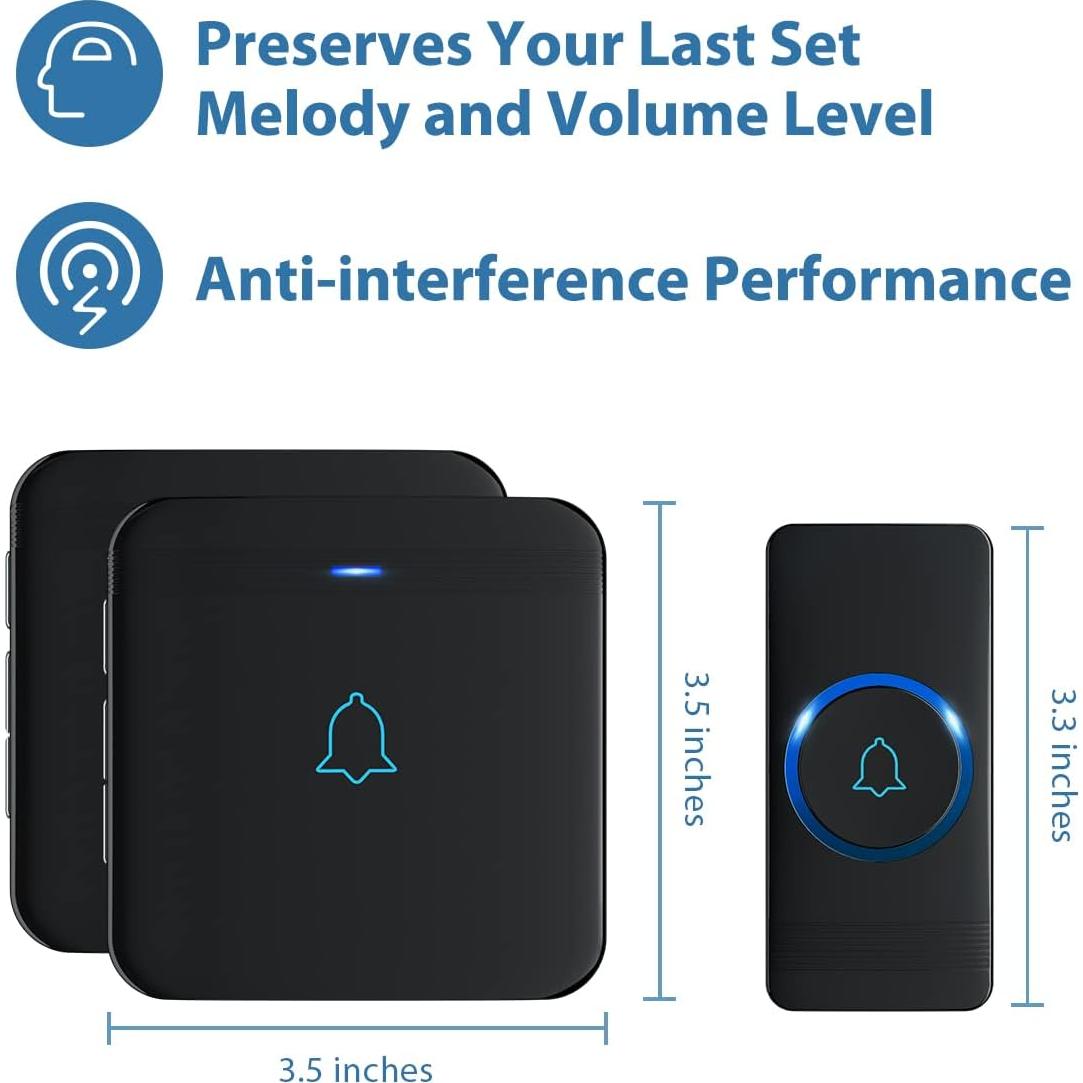 Timbre Inalámbrico AVANTEK D-3B a Prueba de Agua 396m