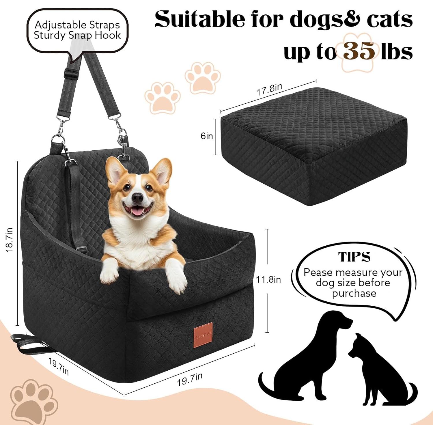 Asiento Elevador para Perros GracePals Mediano Negro 50x50 cm