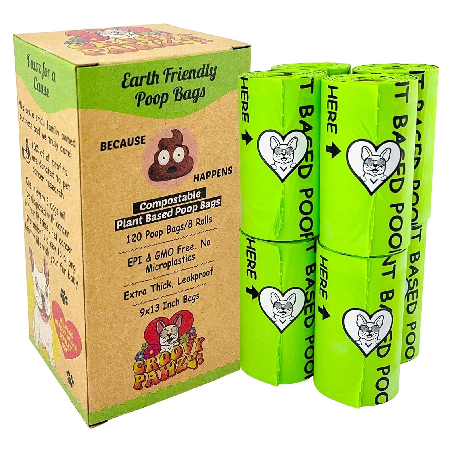 Bolsas de Poop Compostables Groovy Pawz 120 Unidades Ecológicas