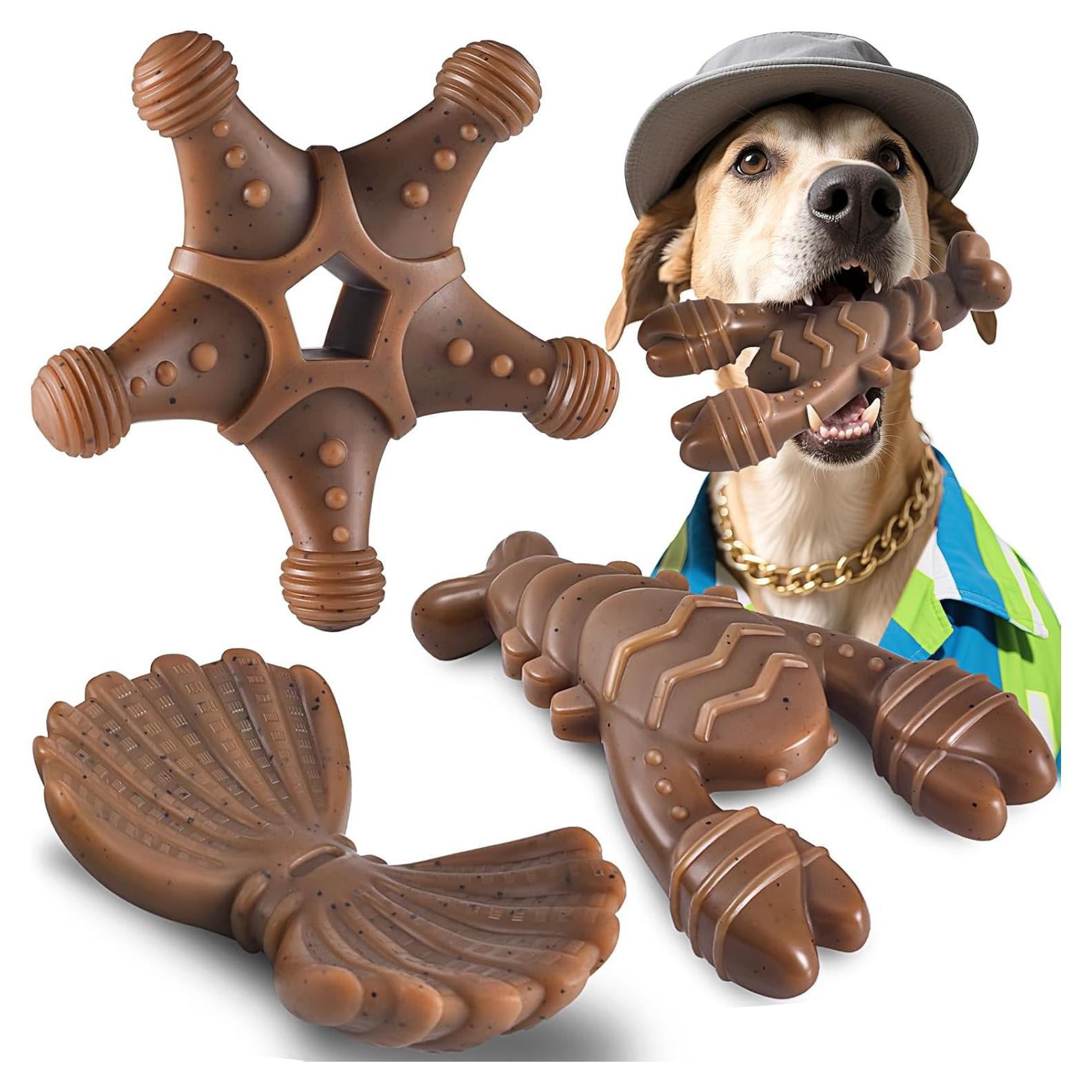 Juguetes Masticables para Perros NEZIN - Paquete de 3 Indestructibles