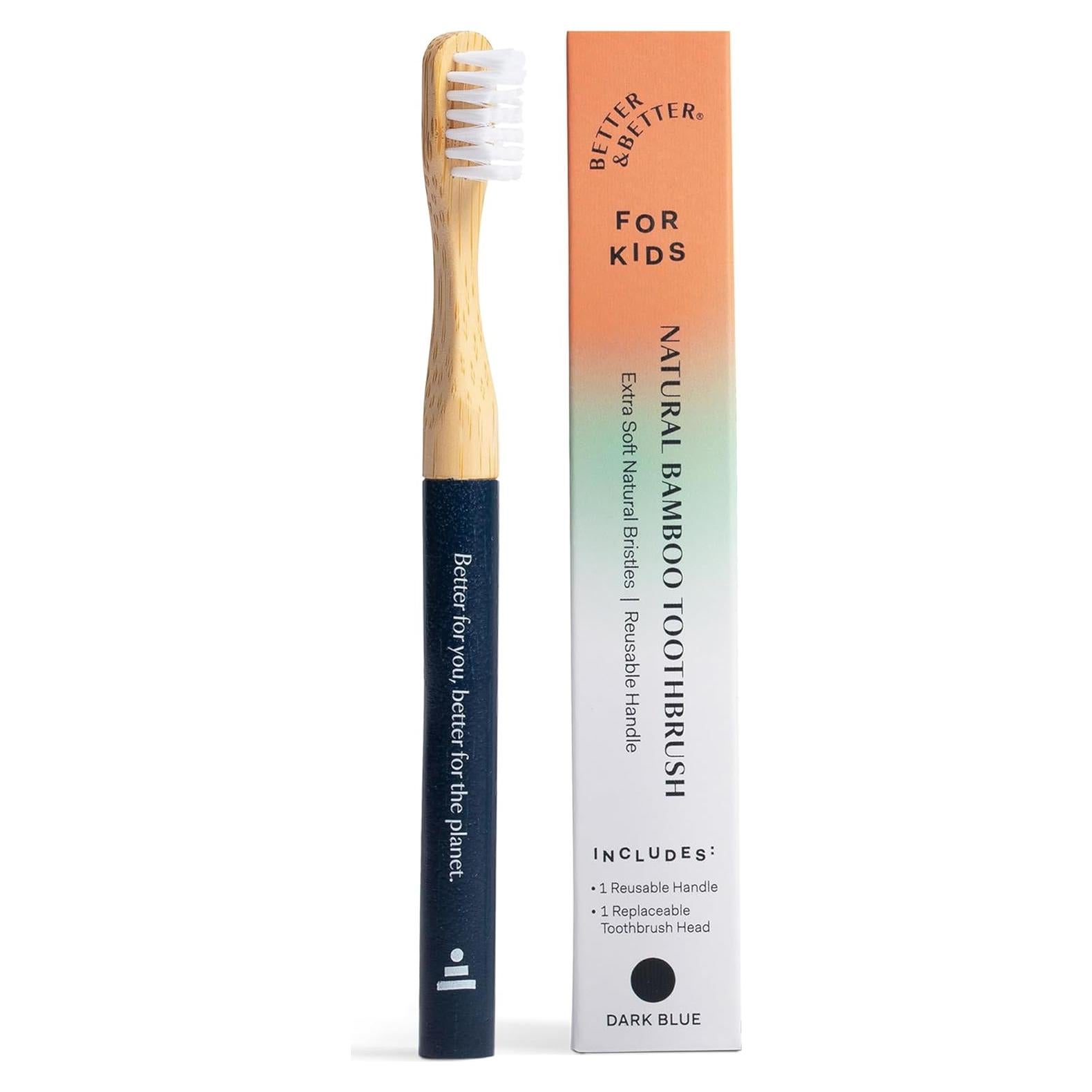 Cepillo de Dientes Natural de Bambú Mejor y Mejor para Niños - Cerdas Suaves