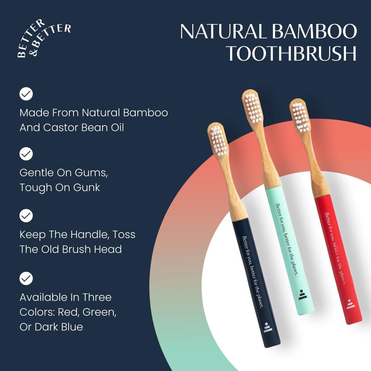 Cepillo de Dientes Natural de Bambú Mejor y Mejor para Niños - Cerdas Suaves