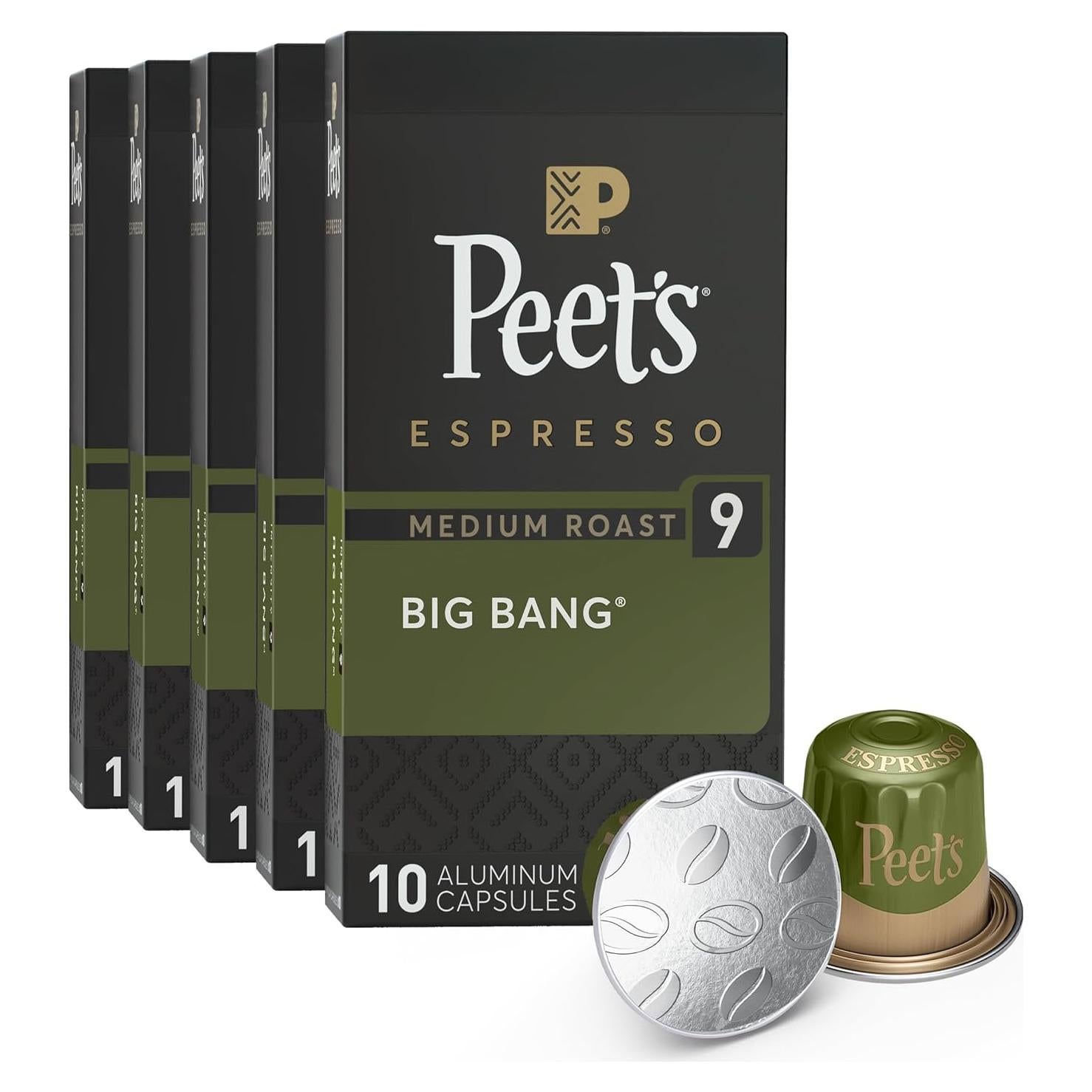 Cápsulas de Espresso Peet's Big Bang Tostado Medio 50 Unidades