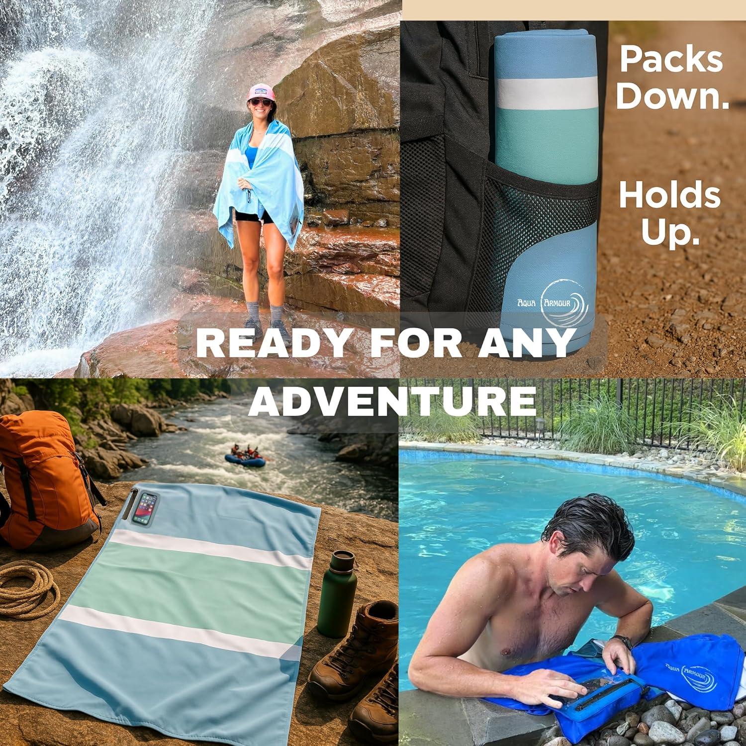 Toalla de Playa Go Anywhere Aqua Armour - Secado Rápido 76x152 cm