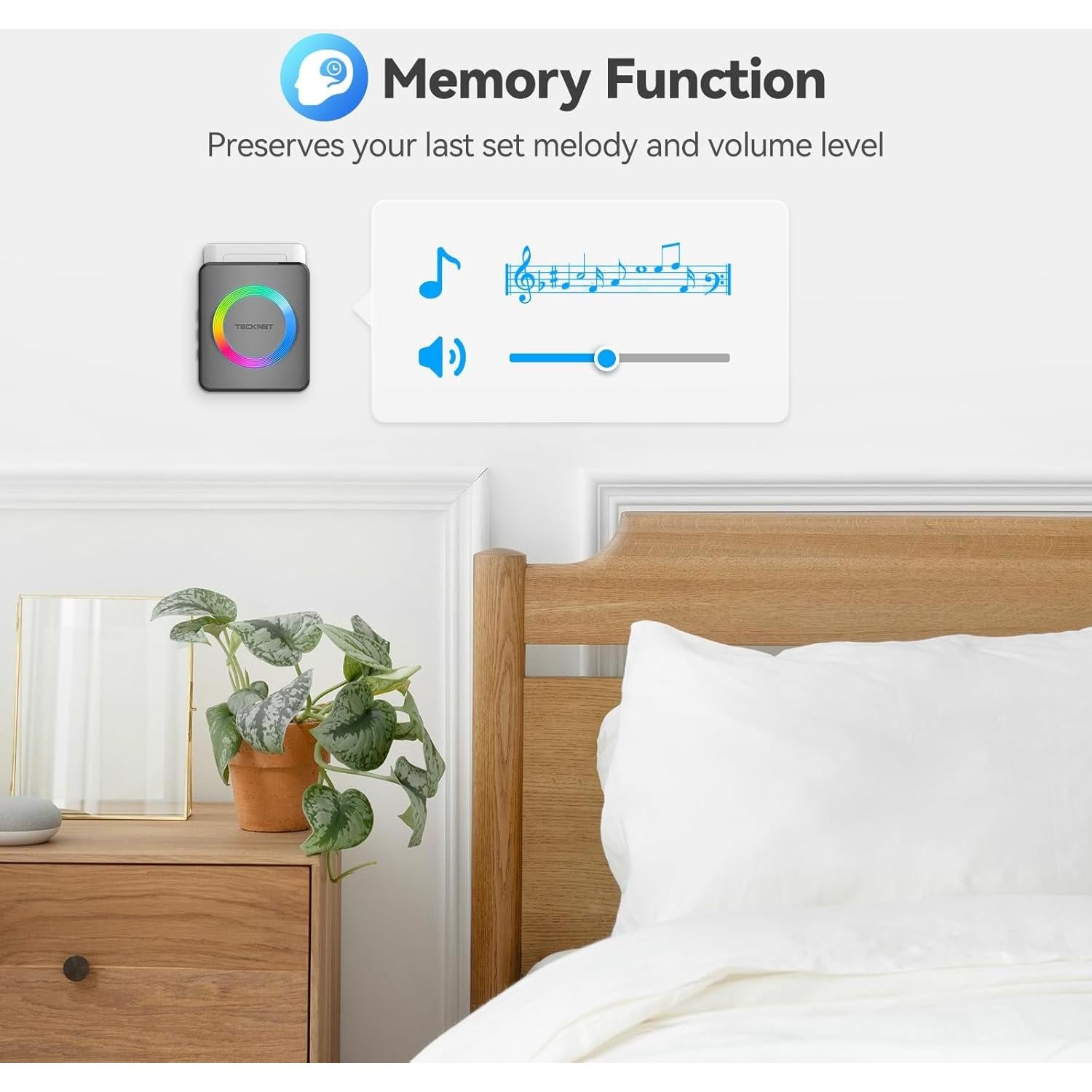 Timbre Inalámbrico TECKNET IP65 600m 120dB 60 Melodías