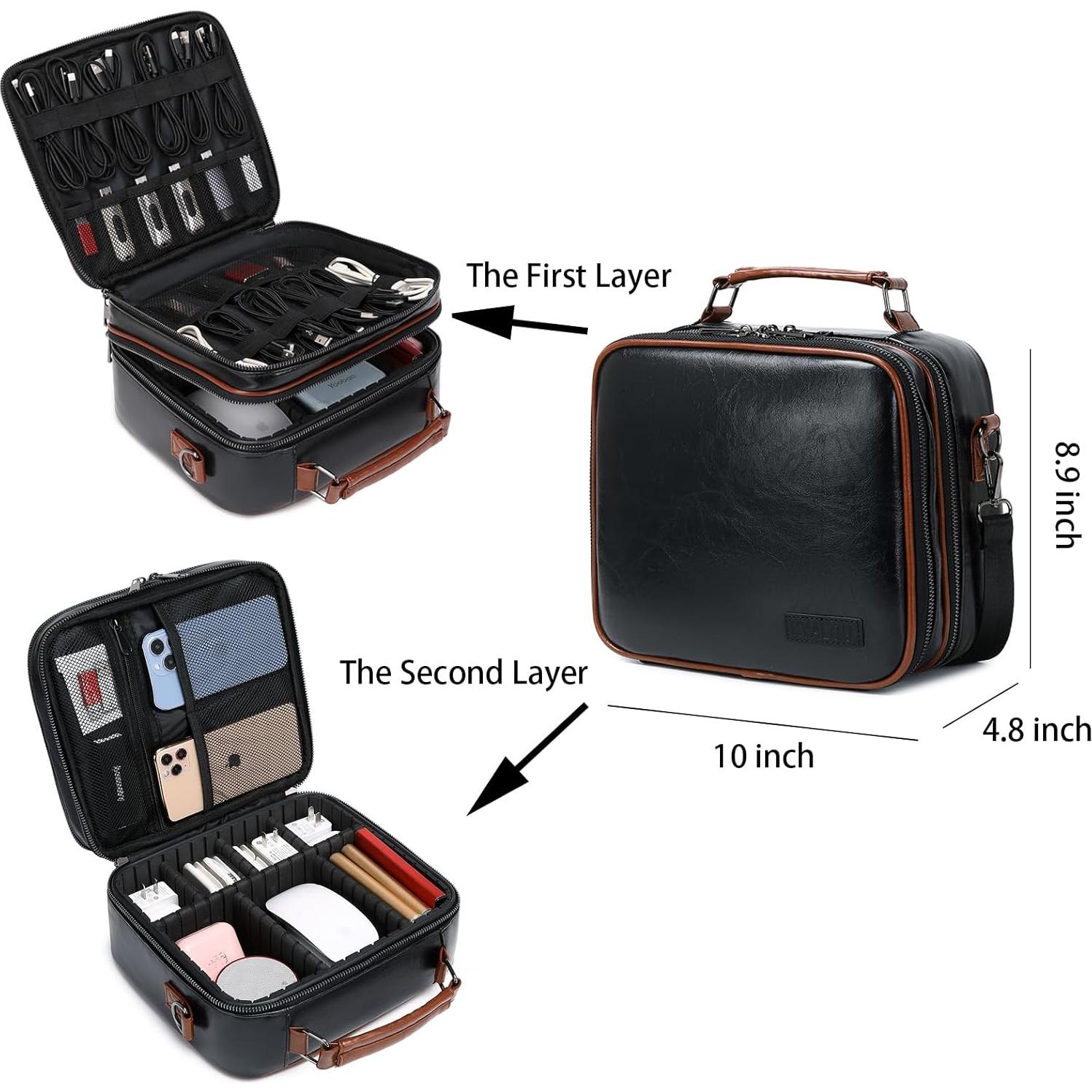 Organizador de Viaje Kyalou Negro, Funda Impermeable para Accesorios Electrónicos