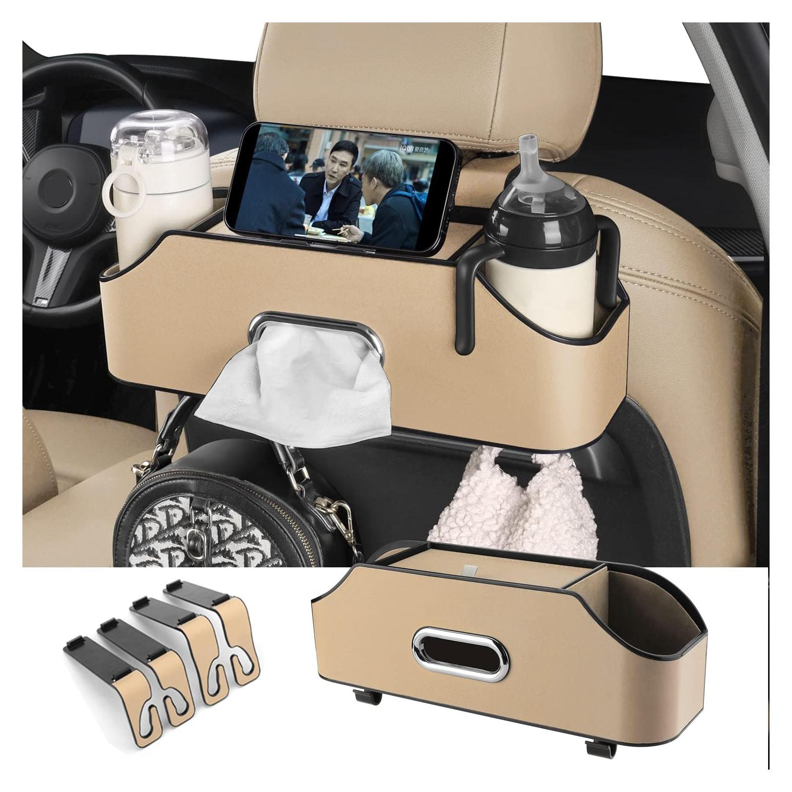 Organizador de Asiento Trasero de Coche HOLDCY Beige con Soportes