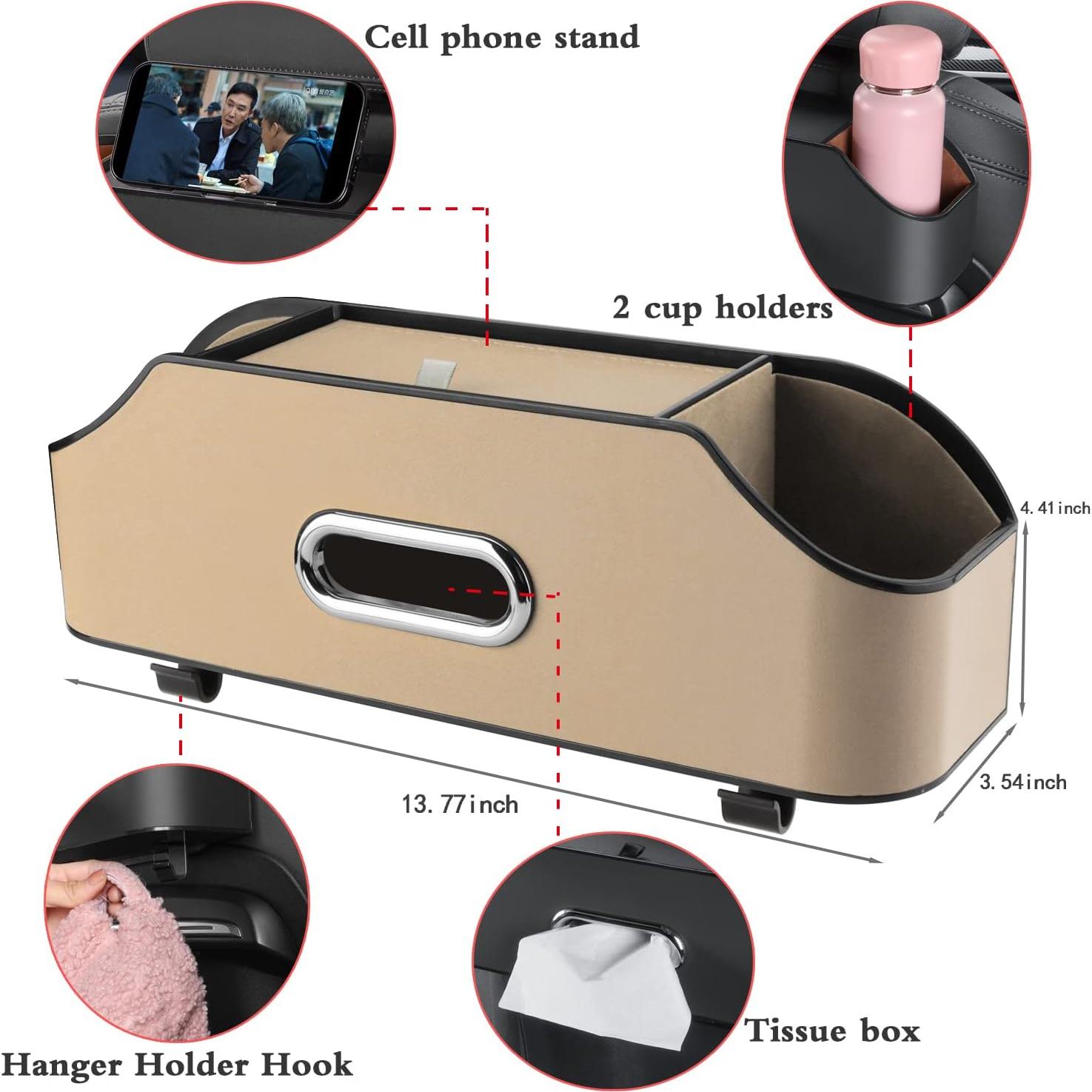 Organizador de Asiento Trasero de Coche HOLDCY Beige con Soportes