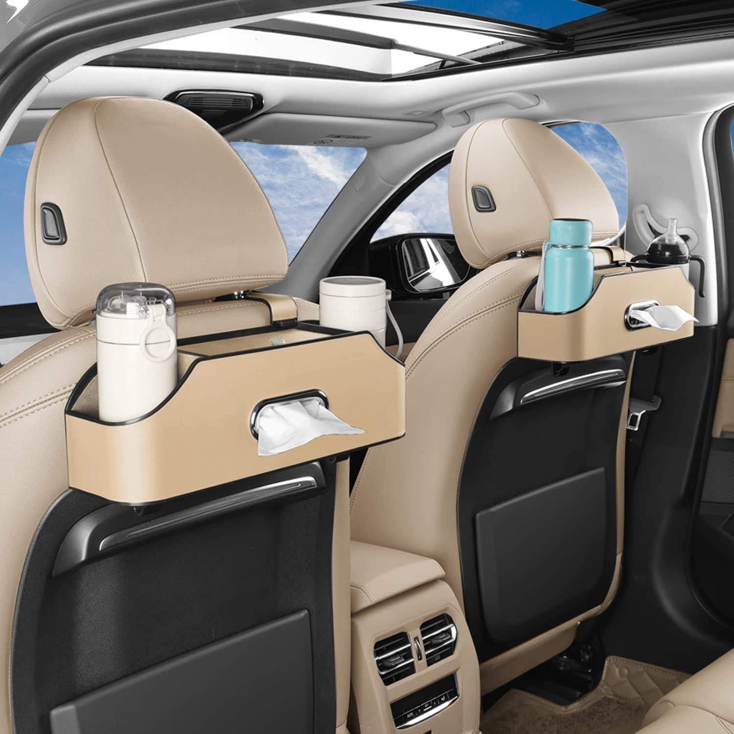 Organizador de Asiento Trasero de Coche HOLDCY Beige con Soportes